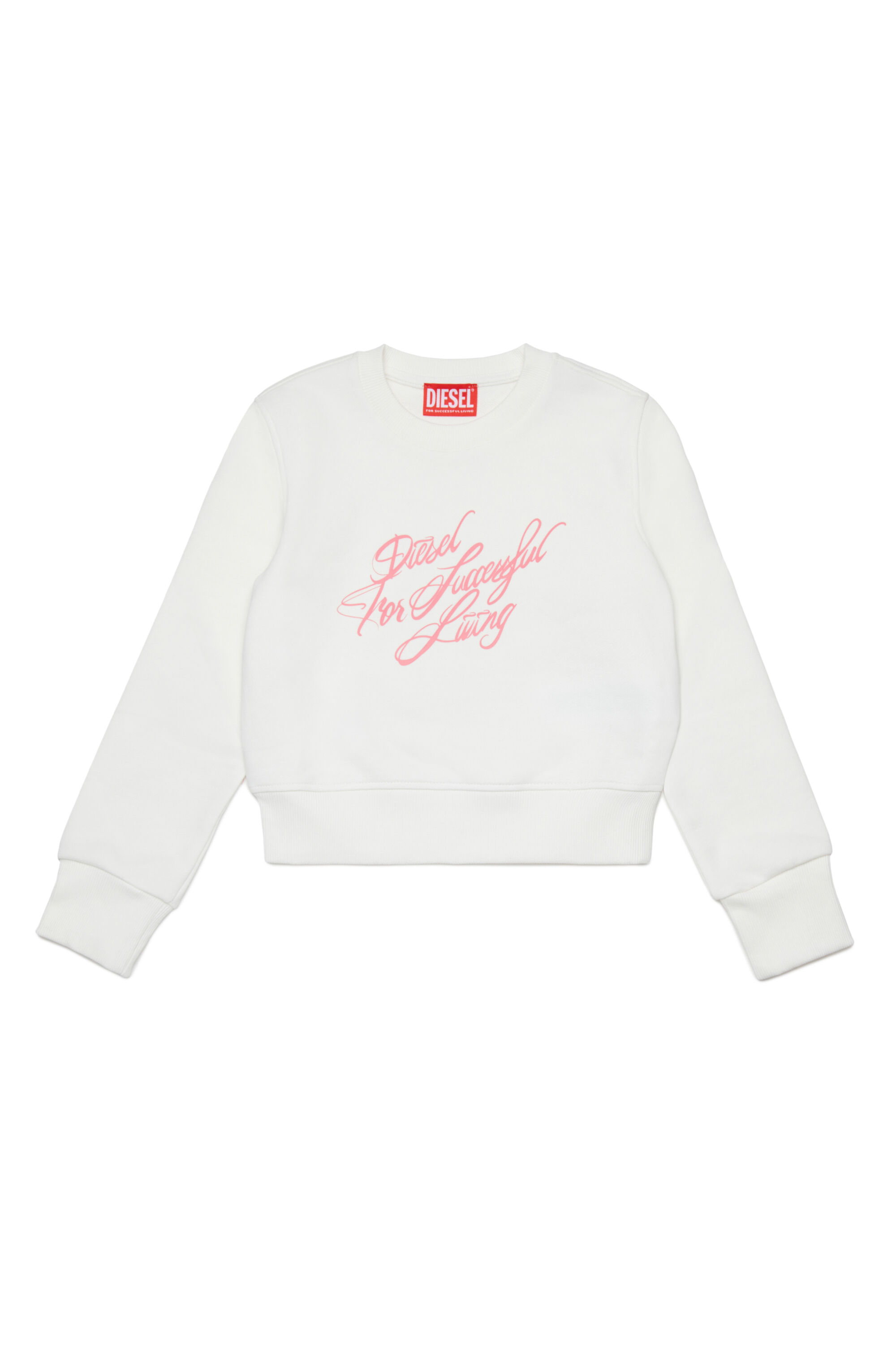 Diesel - SCRIPT, Woman's Cropped sweatshirt with script print in White - 1