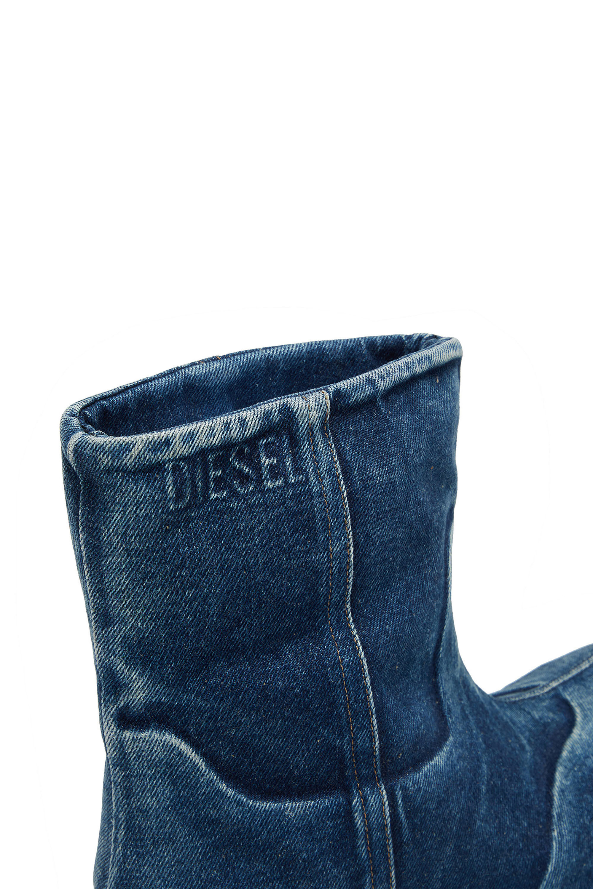 Diesel - D-HAMMER CH MD, Unisex D-Hammer-Chelsea boot in washed denim in Blue - Image 4