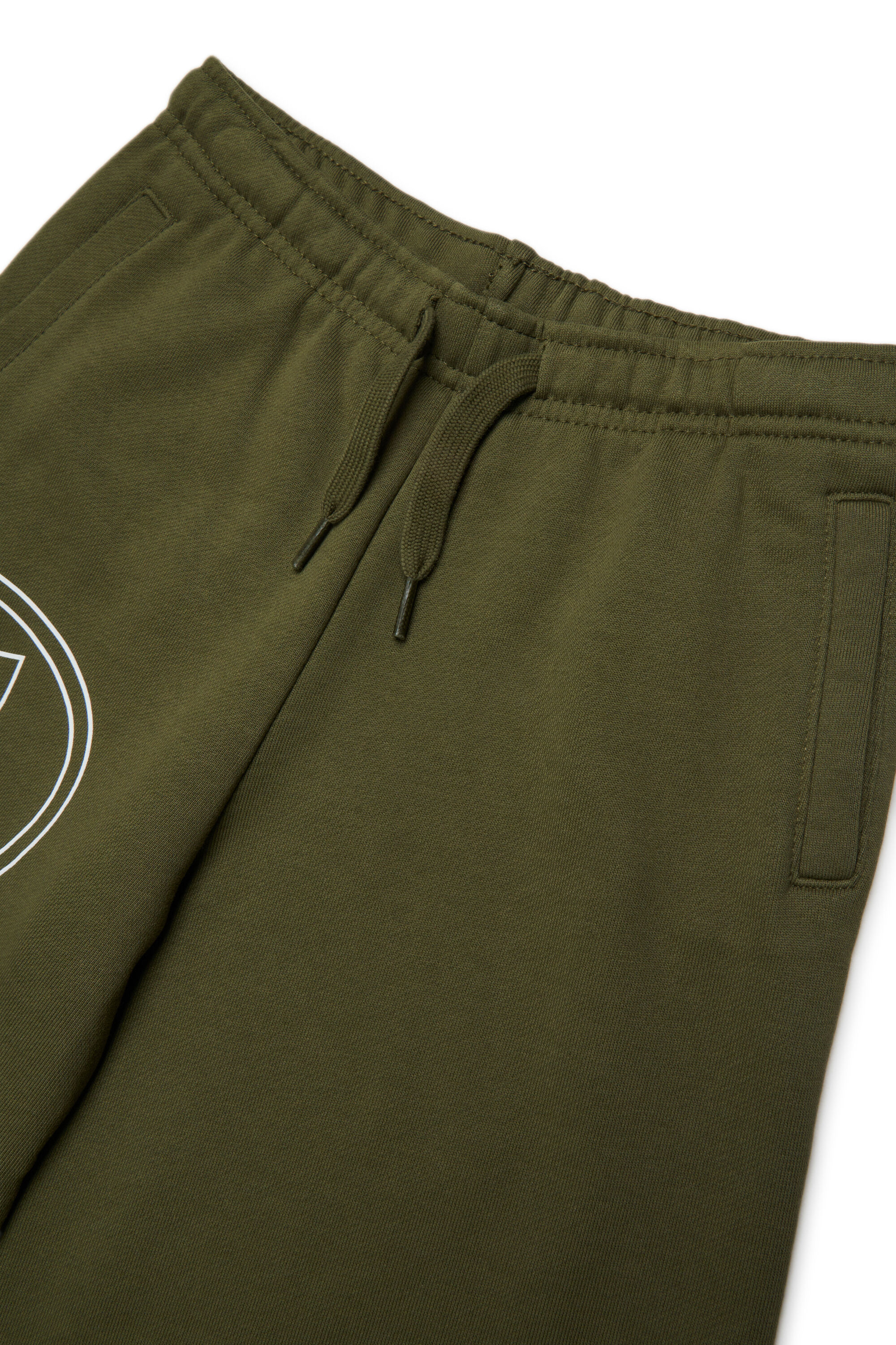Diesel - PCIRCLE SHORT, Man's Cotton bermudas with maxi print in Military Green - 3