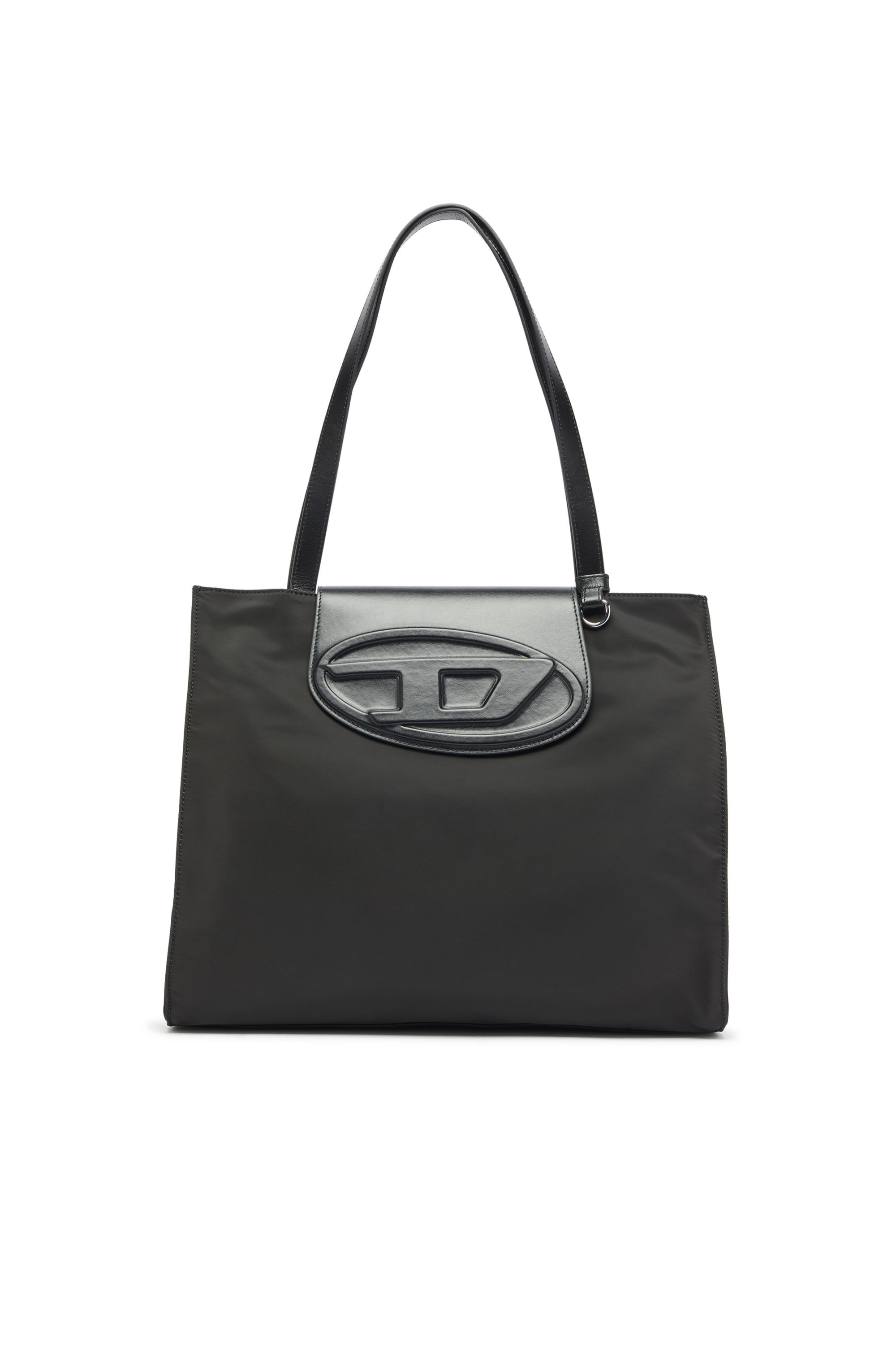 Diesel - 1DR TOTE E/W, Unisex's 1DR - Shopping bag in nylon with leather flap in Black - 1