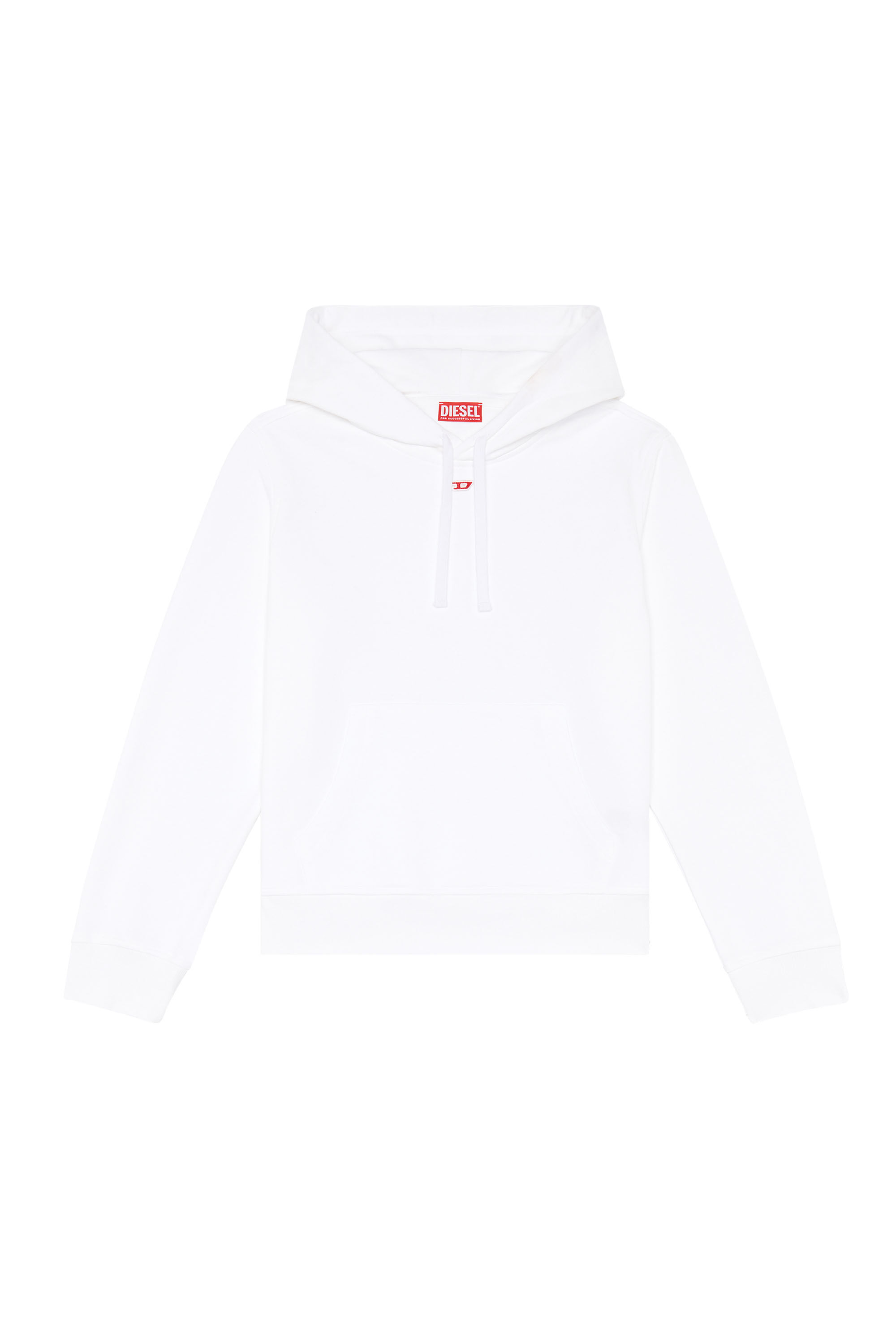 Diesel - S-GINN-HOOD-D, Woman Hoodie with embroidered D patch in White - Image 2
