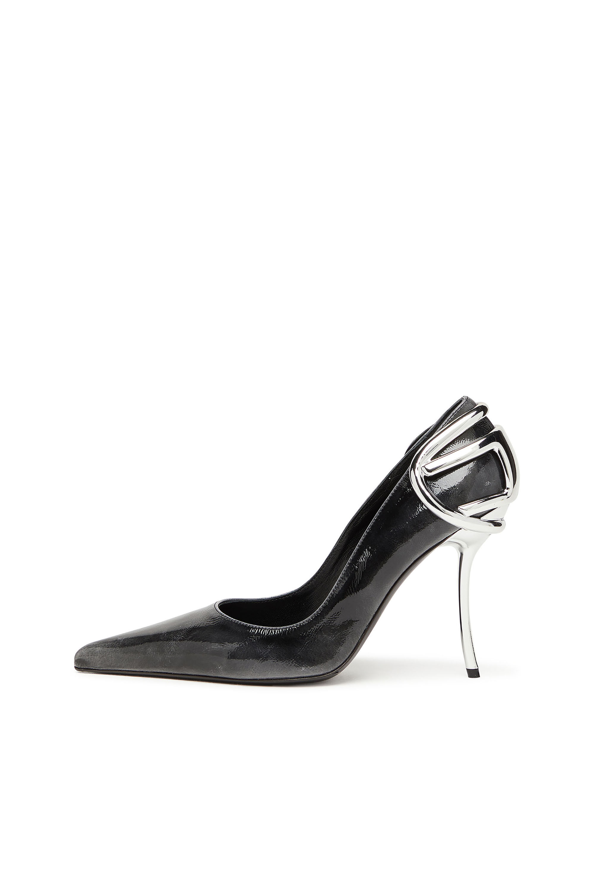 Diesel - D-TEN&HALF P, Woman's Pumps in patent pull-up leather in Black - 7