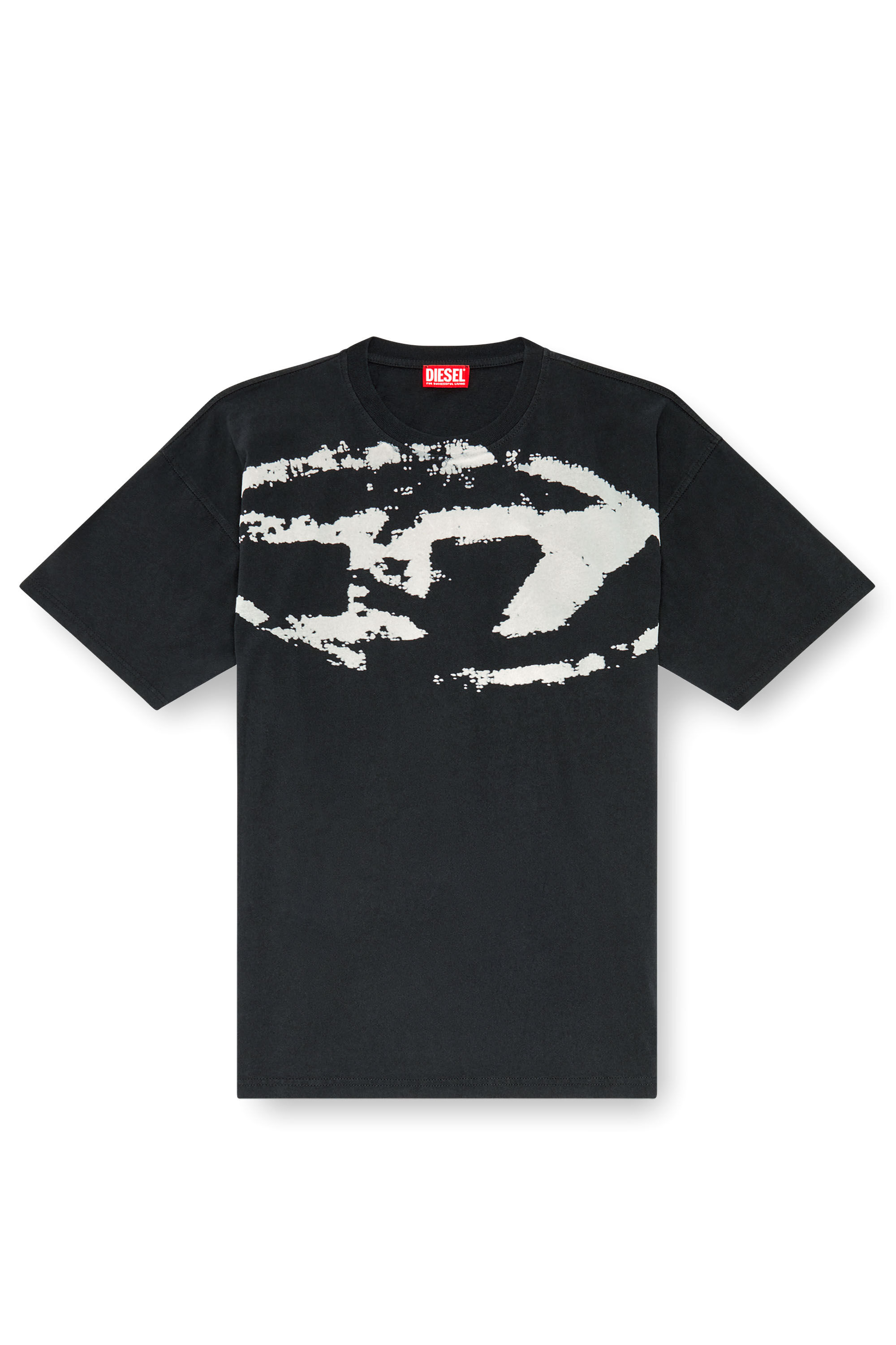 Diesel - T-BOXT-N14, Man T-shirt with distressed flocked logo in Black - Image 2