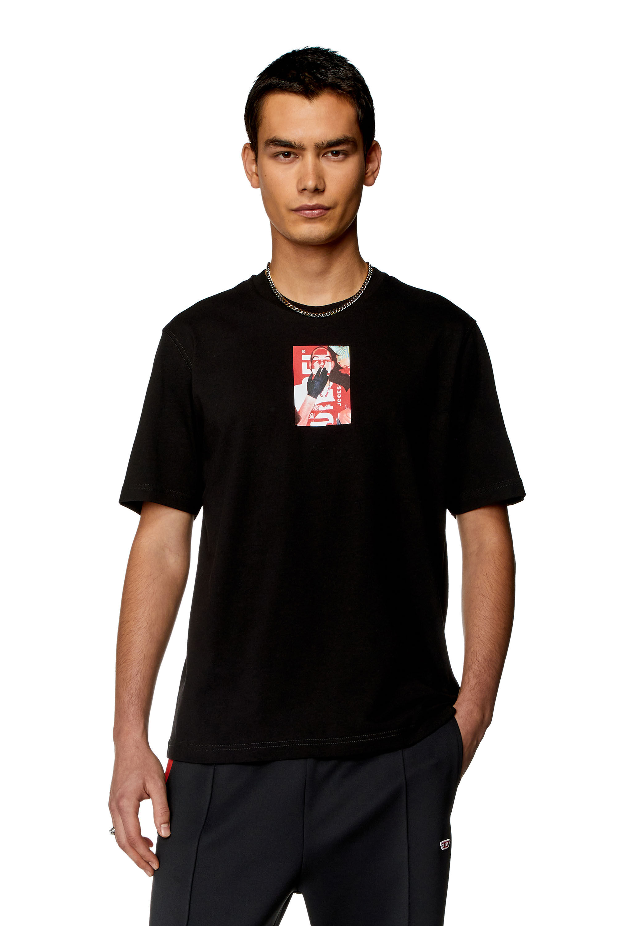 Diesel - T-JUST-N11, Man T-shirt with photo print logo in Black - Image 3