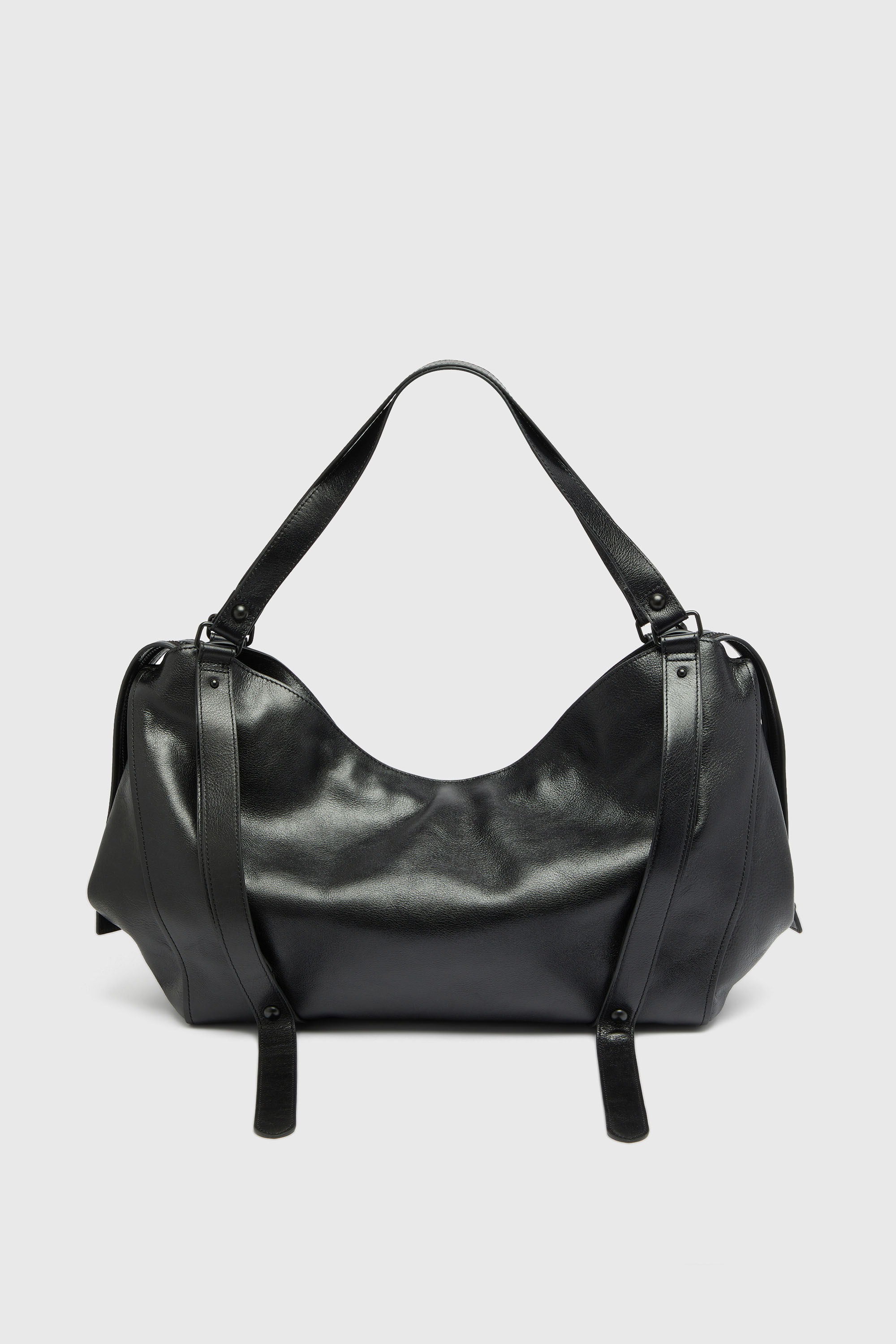 Diesel - D-ONE TOPHANDLE L, Unisex's D-One-Large top-handle bag in leather in Black - 3