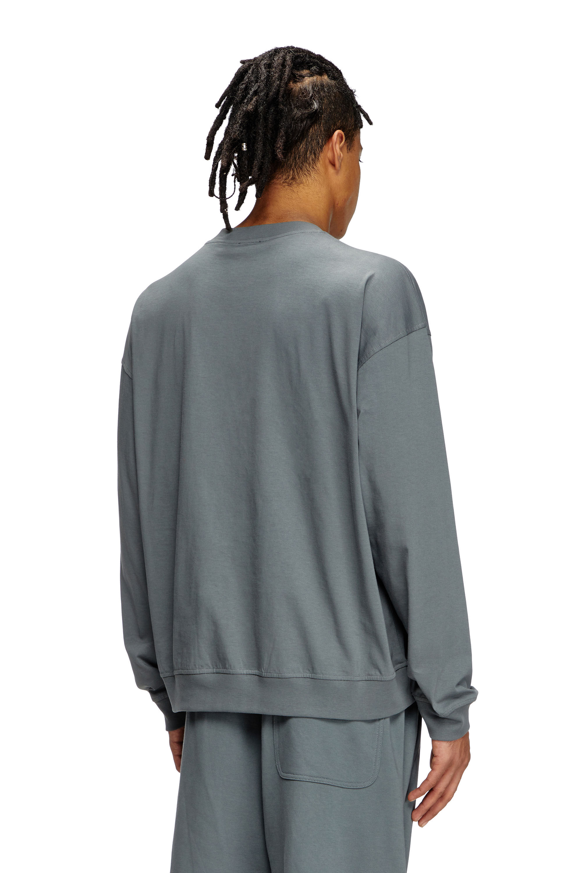 【DIESEL】s-boxt-ls-1p-dd Women's Long-sleeve T-shirt with tattoo patches | Grey | Diesel
