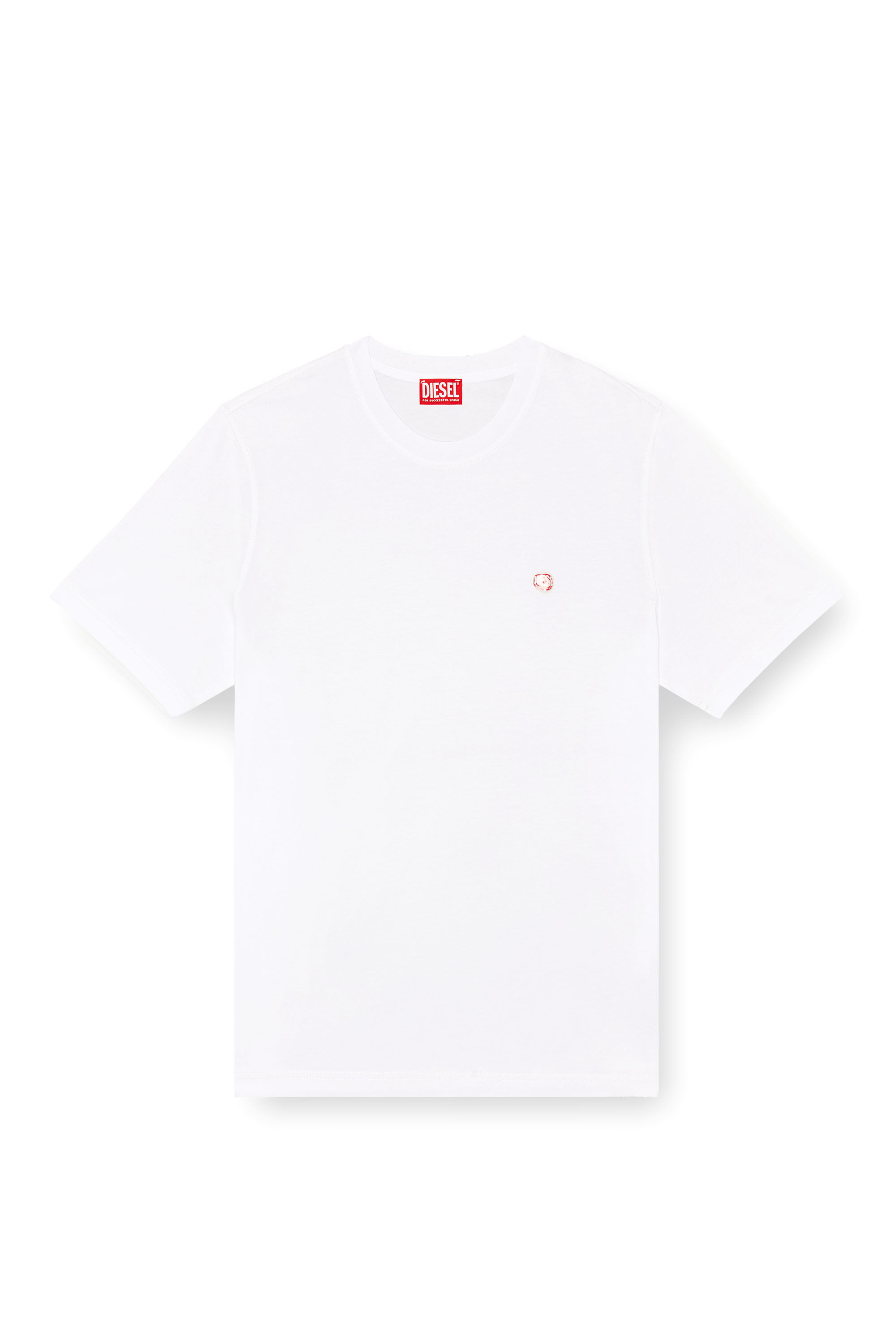 Diesel - T-ADJUST-K17, Man's T-shirt with peephole logo in White - 2