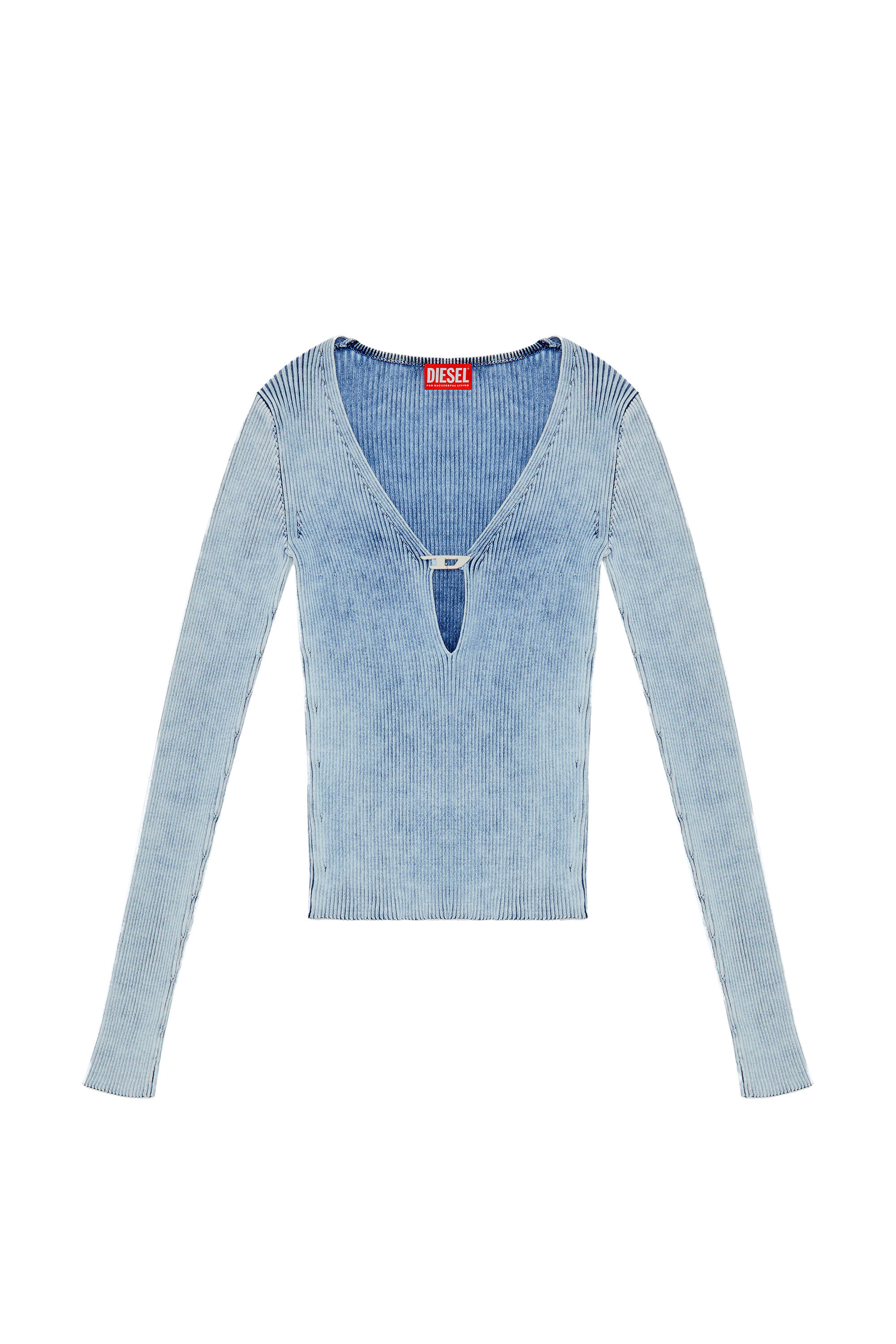 Diesel - M-TERI, Woman Cut-out top in indigo cotton knit in Blue - Image 2
