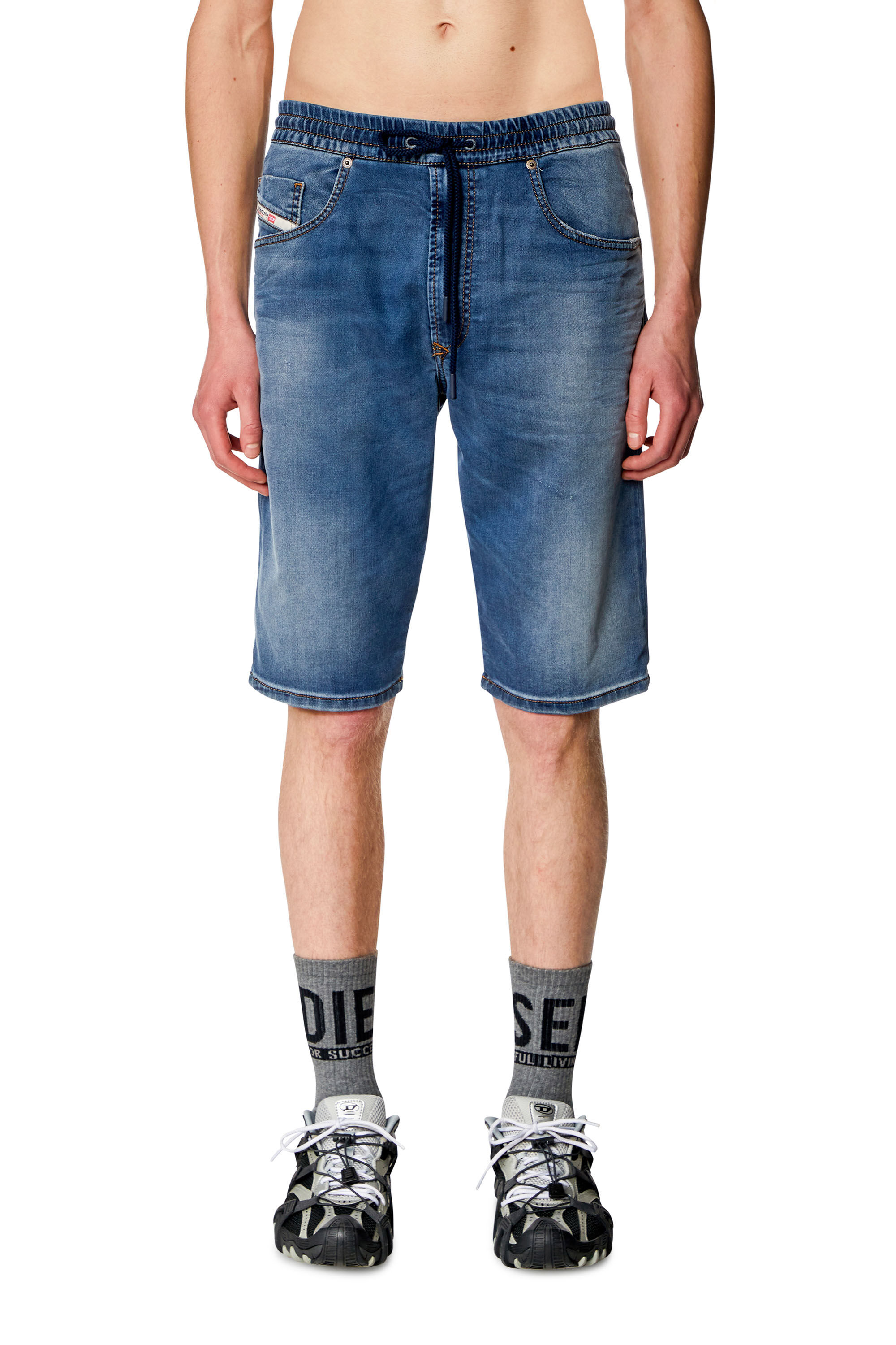 Diesel - 2033 D-KROOLEY-SHORT JOGG, Man Chino shorts in JoggJeans in Blue - Image 3