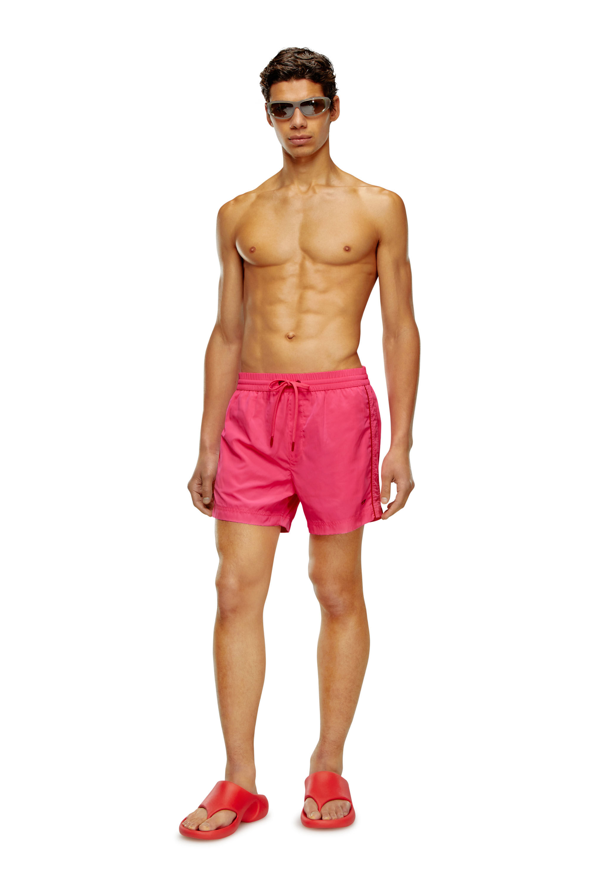 Diesel - BMBX-KEN-37, Man Mid-length swim shorts with piping in Pink - Image 2