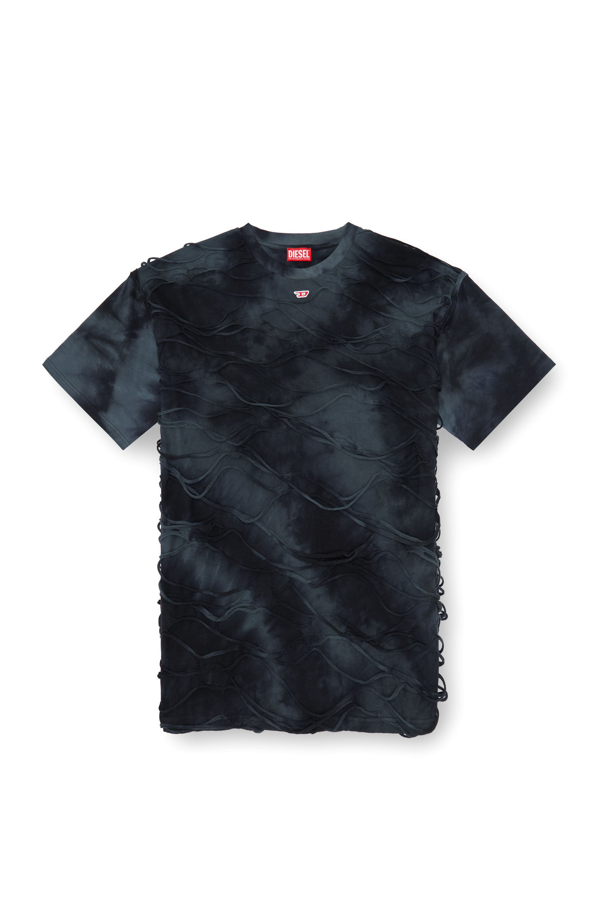 Diesel - T-BOXKET, Man T-shirt with floating strands in Black - Image 2