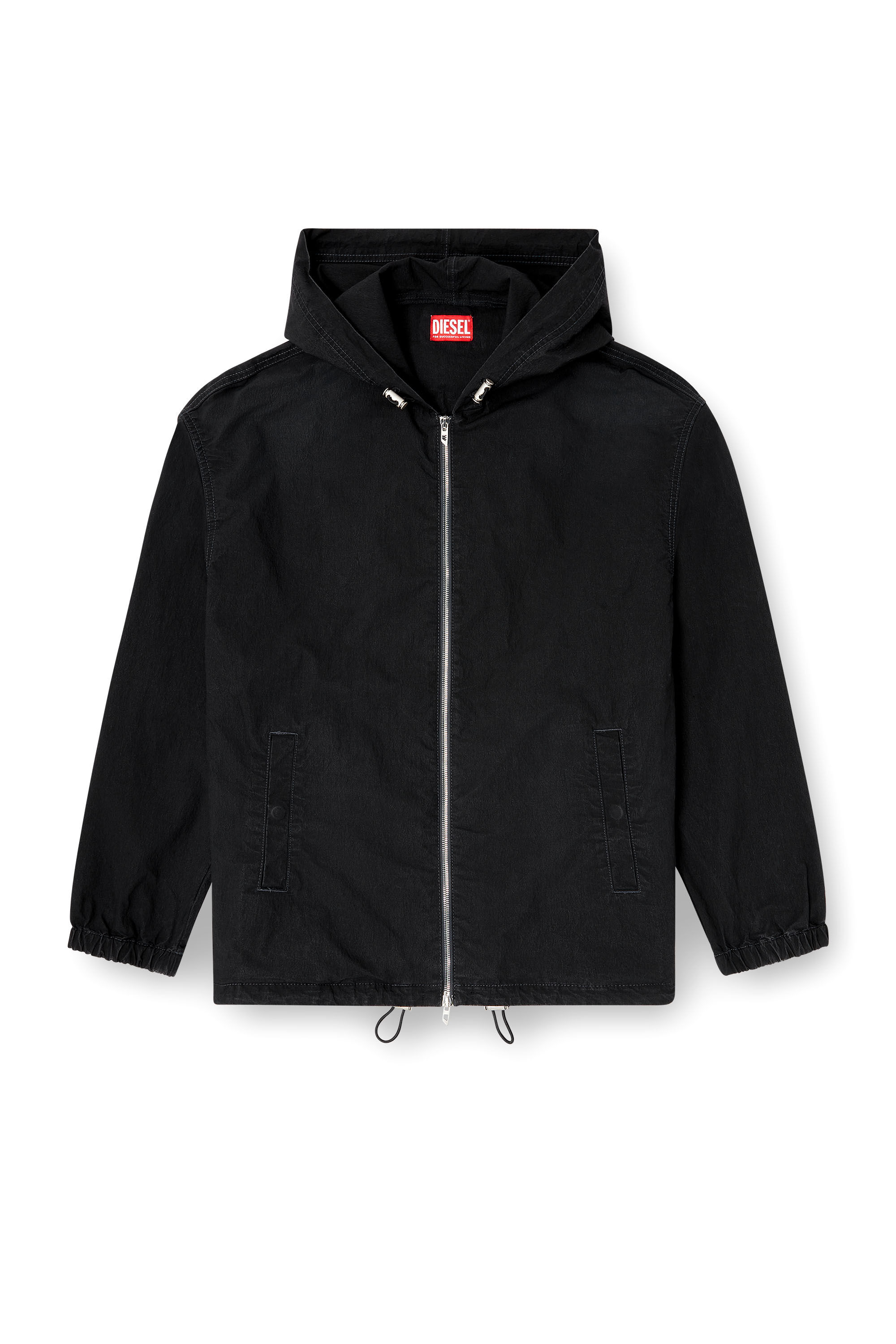 Diesel - D-WYNNY JOGG, Man's Hooded technical JoggJeans jacket in Black - 2
