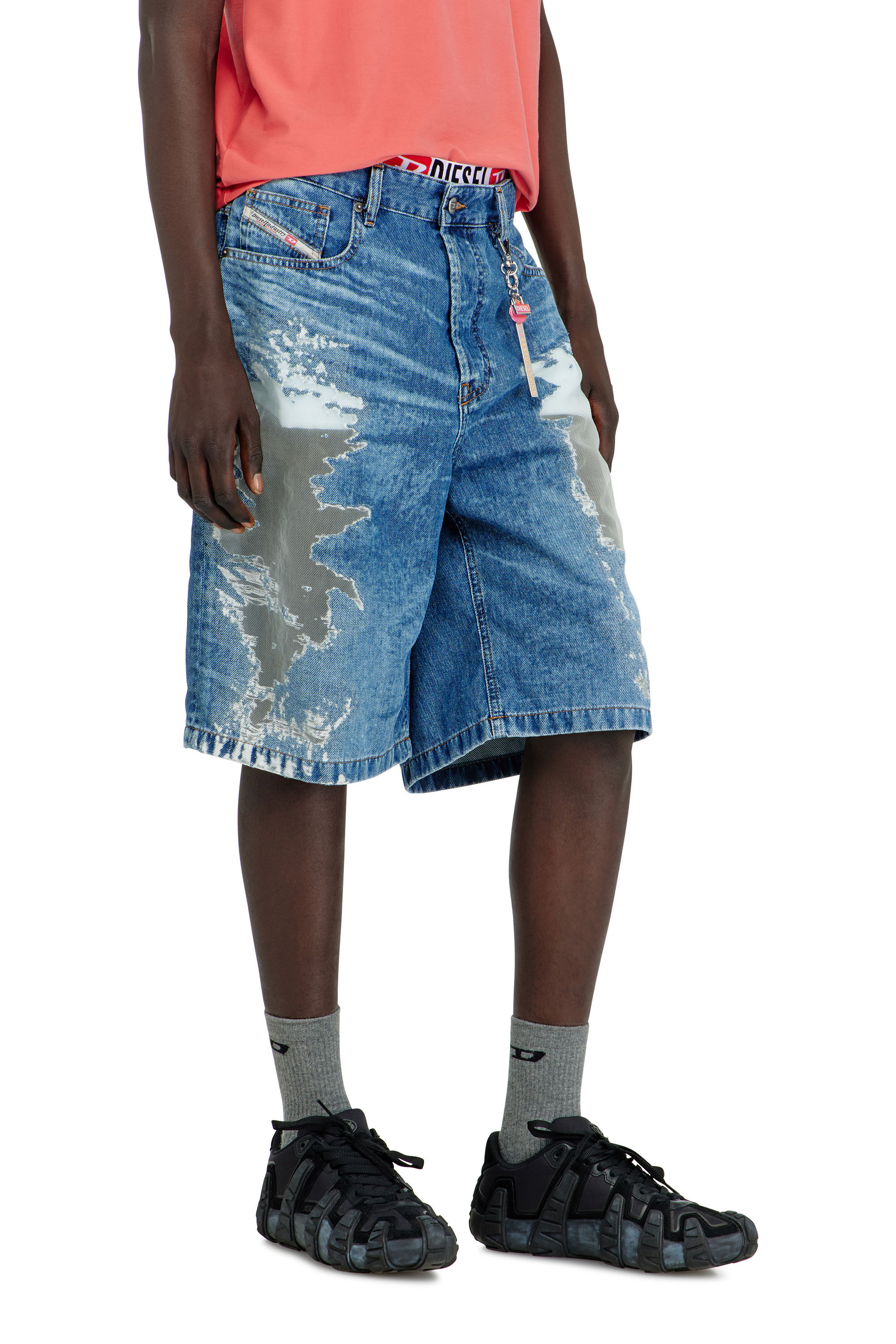 Diesel - PR-DE-SIRE-SHORT, Unisex's Shorts in devor&eacute; denim in Medium blue - 7