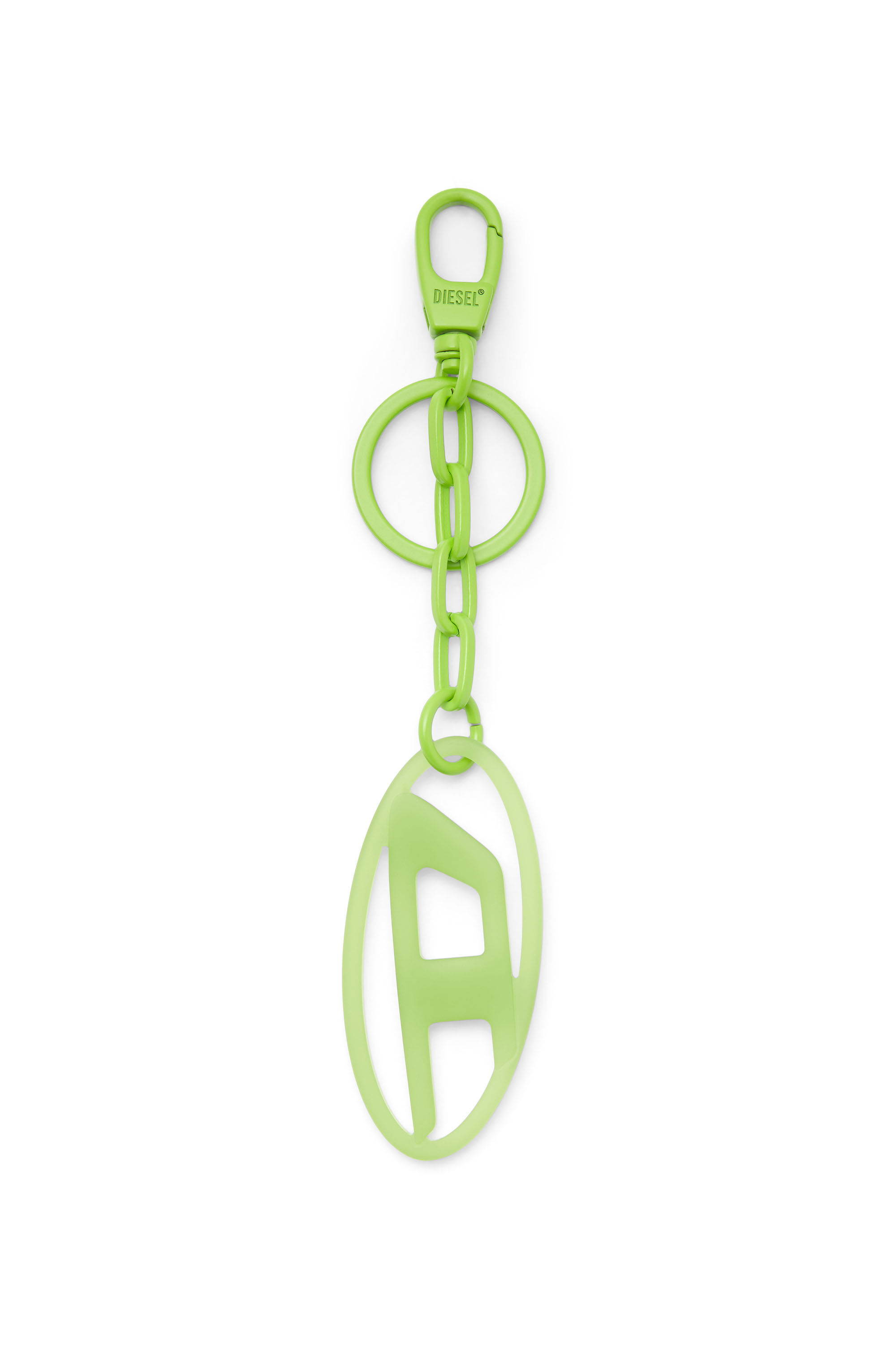 Diesel - OVAL D CHARM, Unisex's Oval D charm/key ring in metal and resin in Green - 1