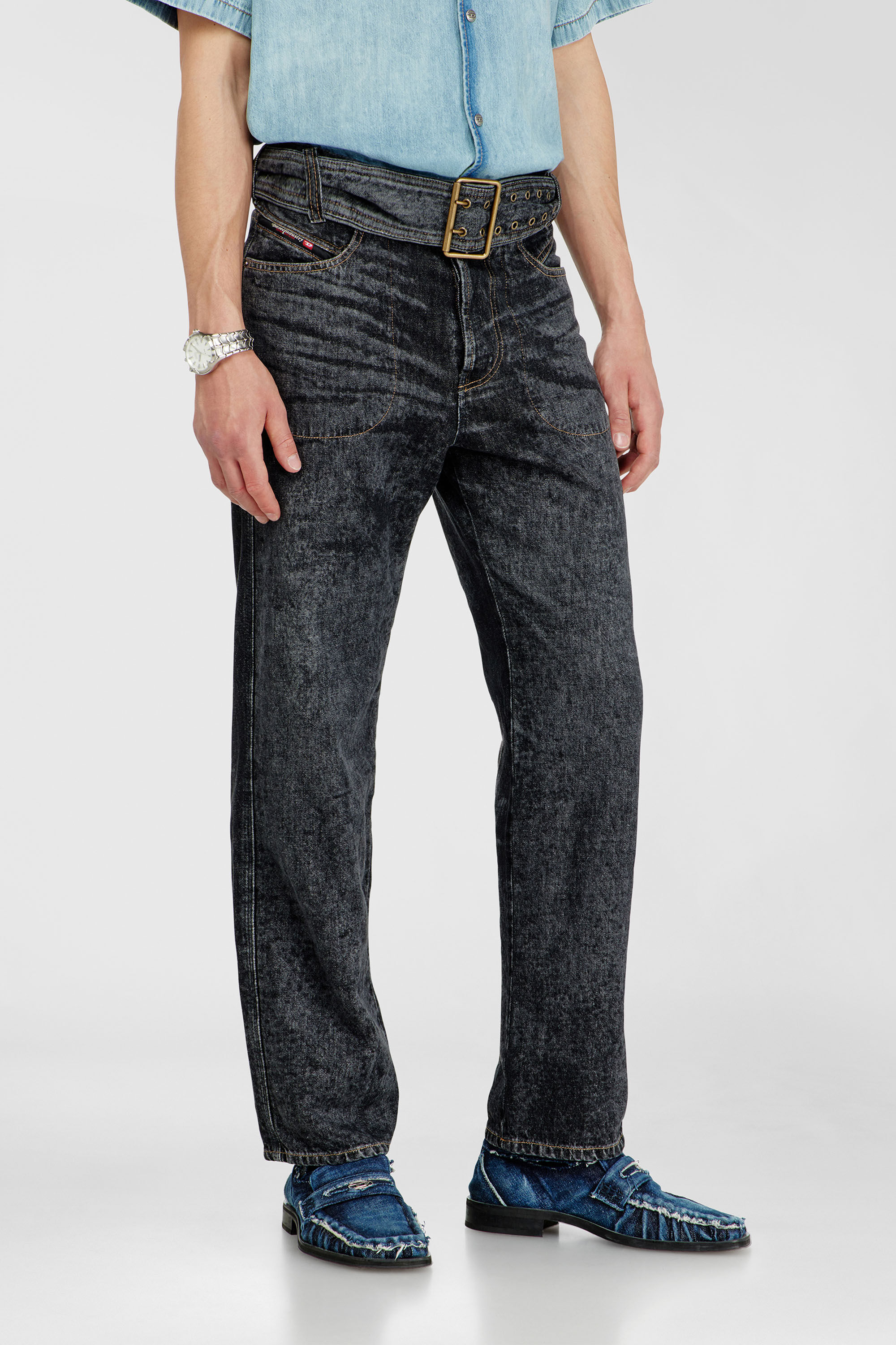 Diesel - Man's Relaxed Jeans D-Marcus 09Q24, Black/Dark grey - 7