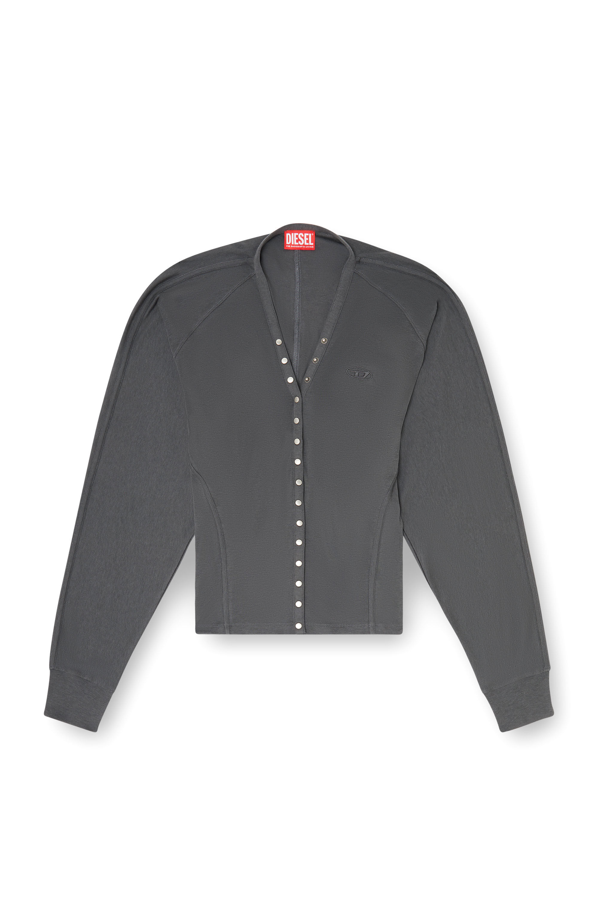 Diesel - T-ISERINA, Woman's Tencel-blend cardigan top with batwing sleeves in null - 2