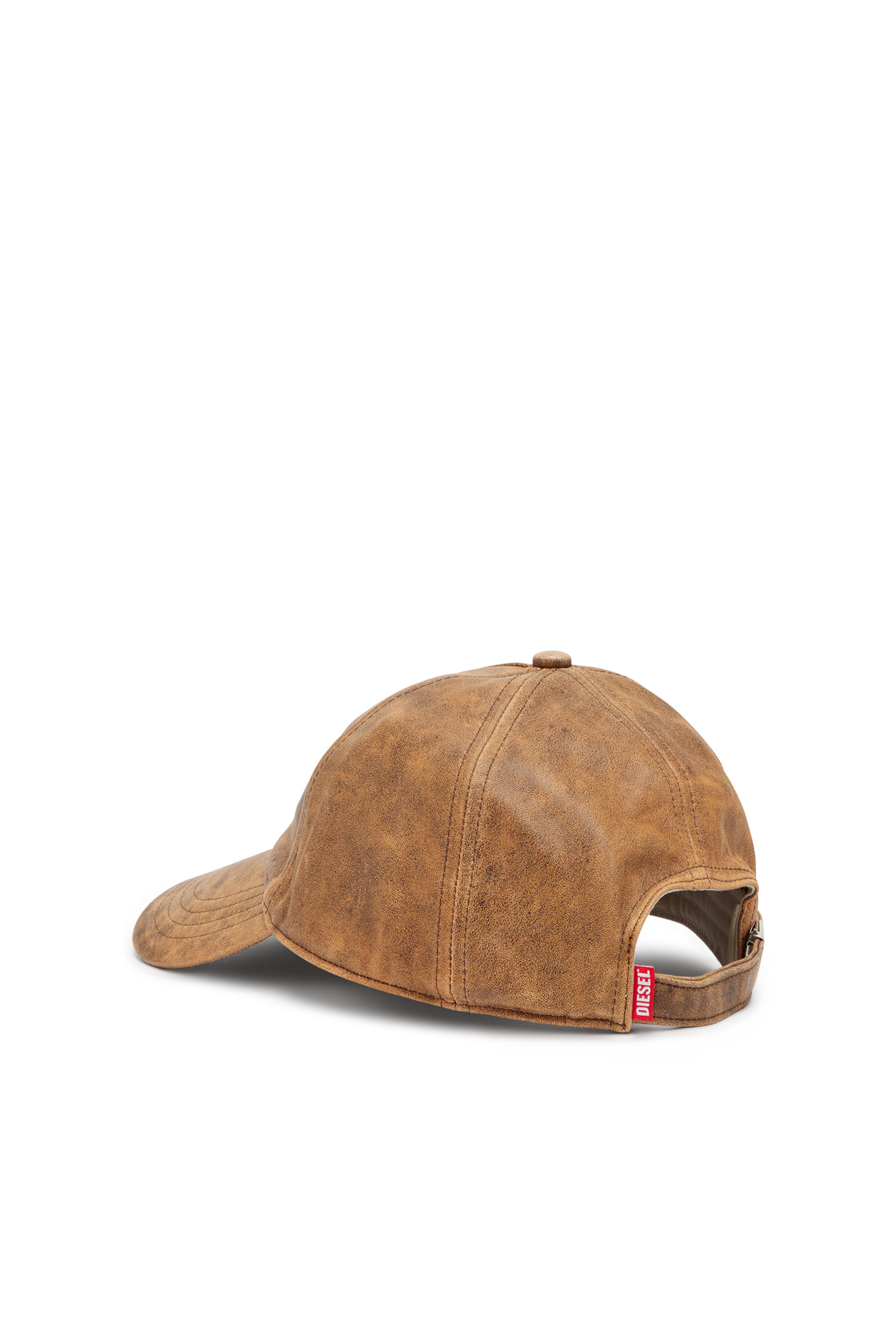 Diesel - C-BAR, Man Baseball cap in treated leather in Brown - Image 2