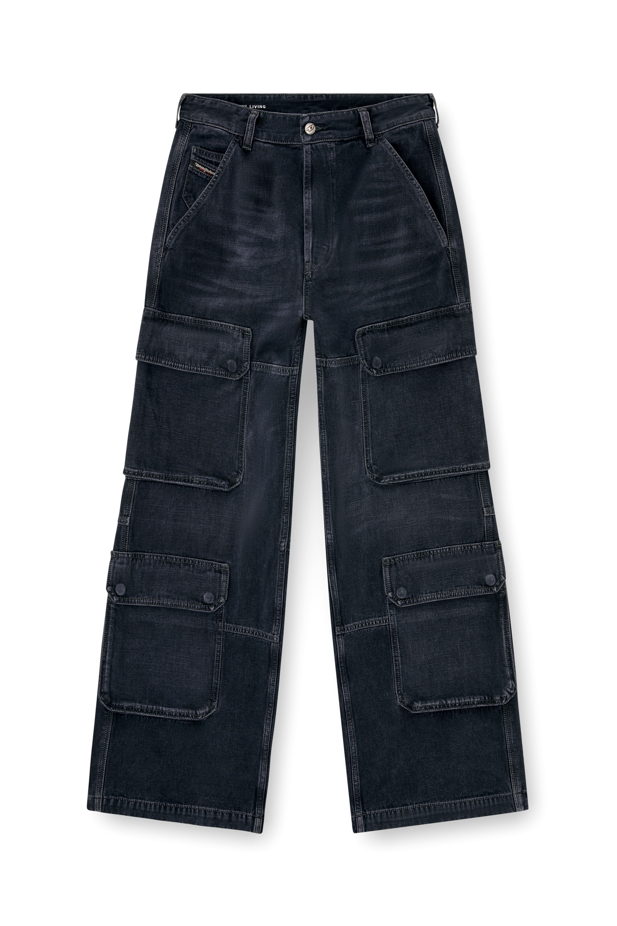 Diesel - Man's Relaxed Jeans D-Touch 007Z9, Black/Dark grey - 2