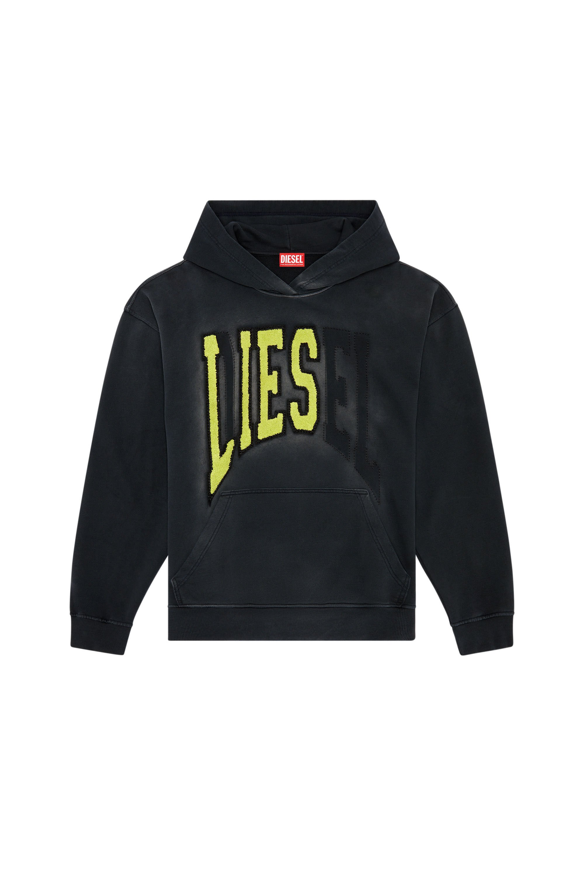 Diesel - S-BOXT-HOOD, Man College hoodie with LIES patches in Black - Image 3