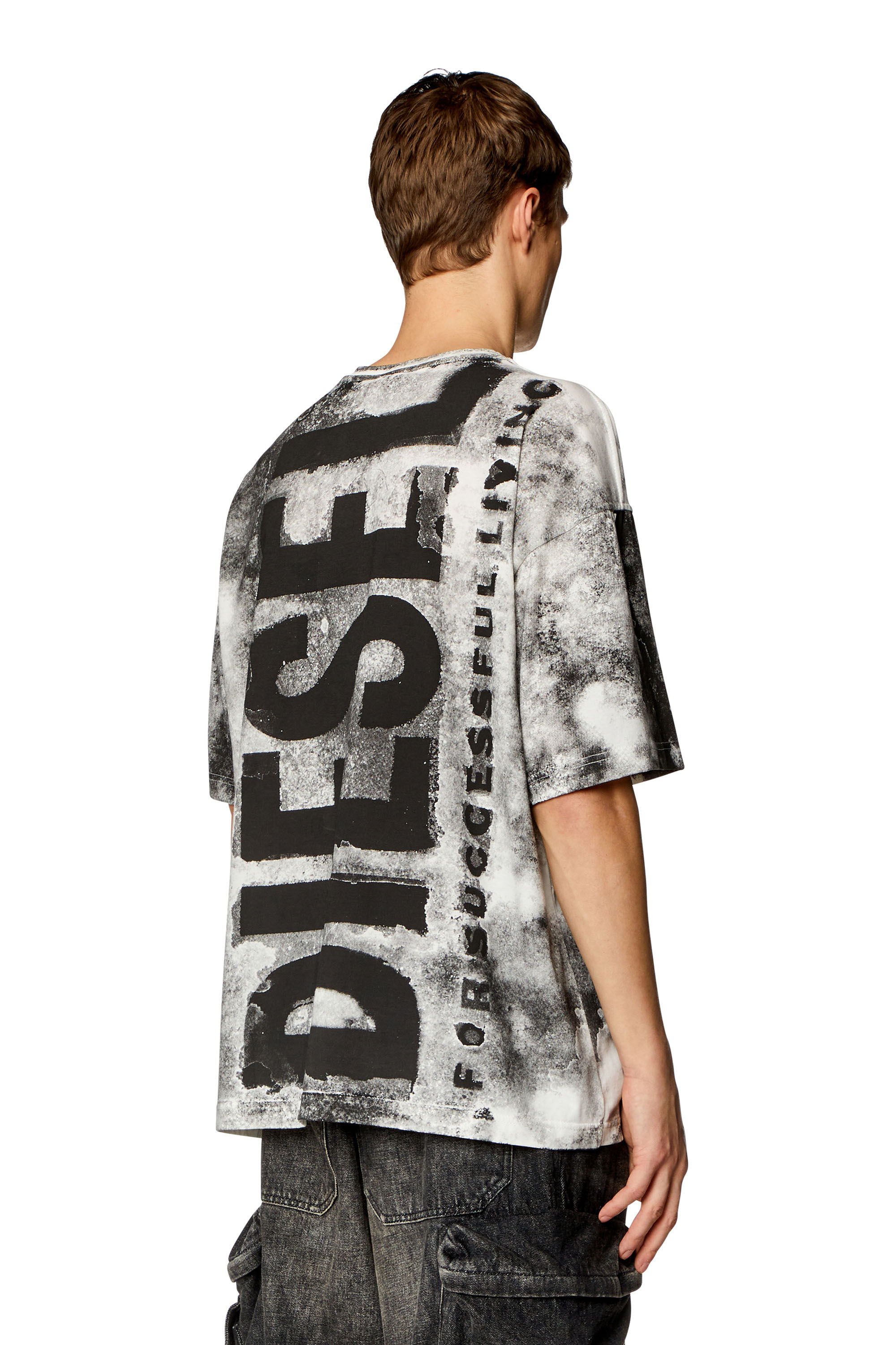 Diesel - T-BOXT-BISC, Man T-shirt with maxi bleeding logos in Multicolor - Image 2