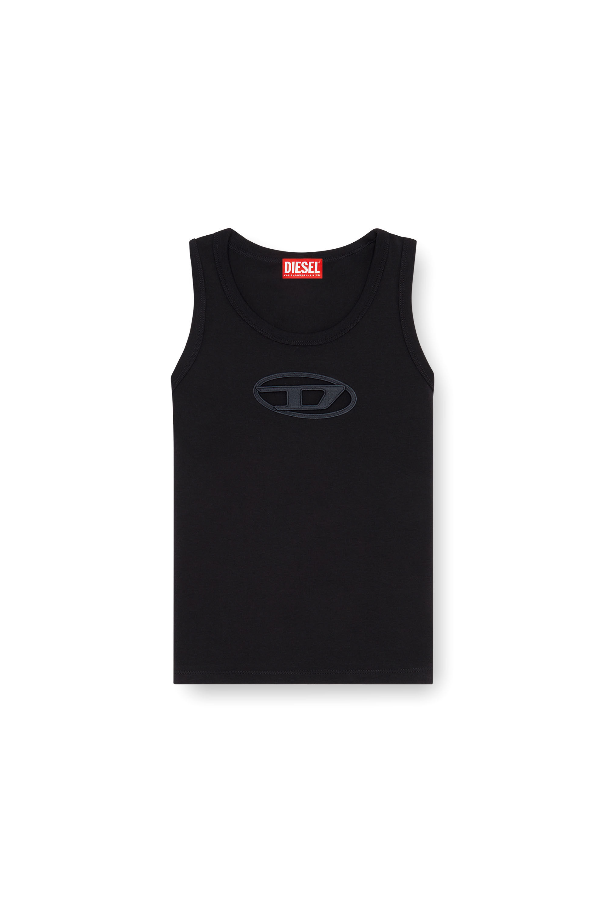 Diesel - T-LYNYS-OD, Woman Tank top with cut-out Oval D logo in Black - Image 2