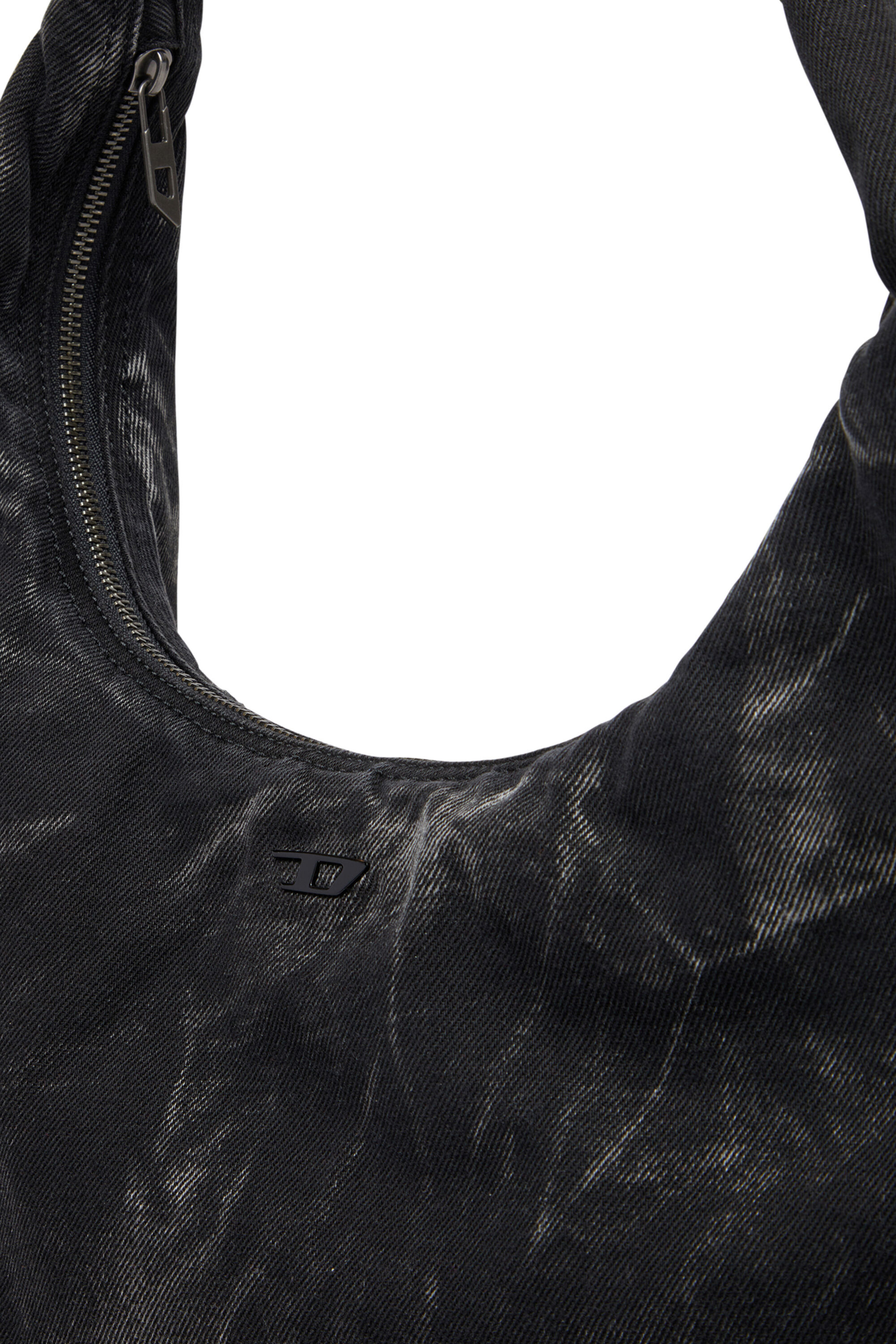 Diesel - RAVE HOBO X, Unisex's Rave - Hobo denim bag with zipper in Black - 2