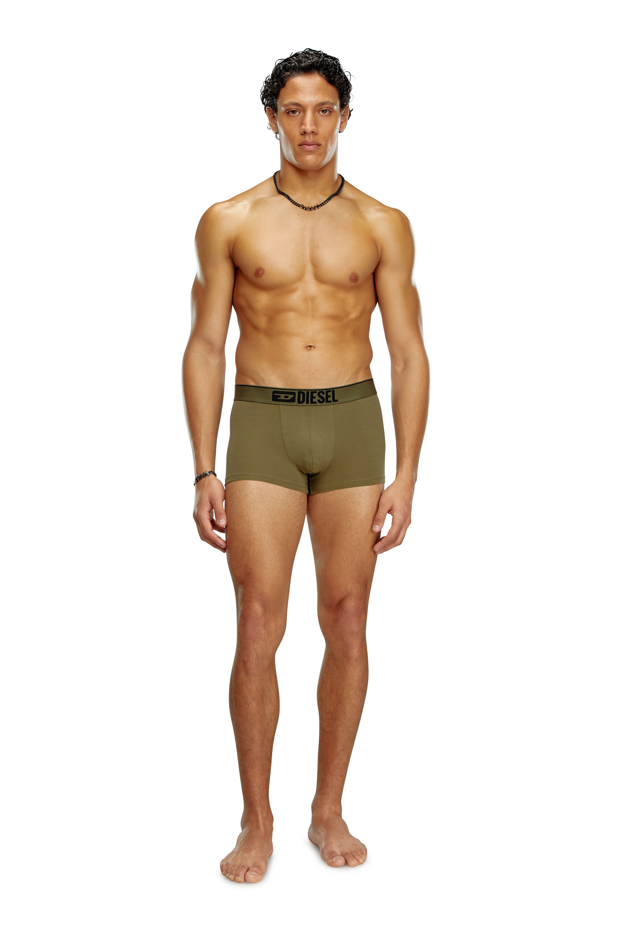 Diesel - UMBX-DAMIENTHREEPACK, Man 3-pack boxer briefs plain and camo in Green - Image 2