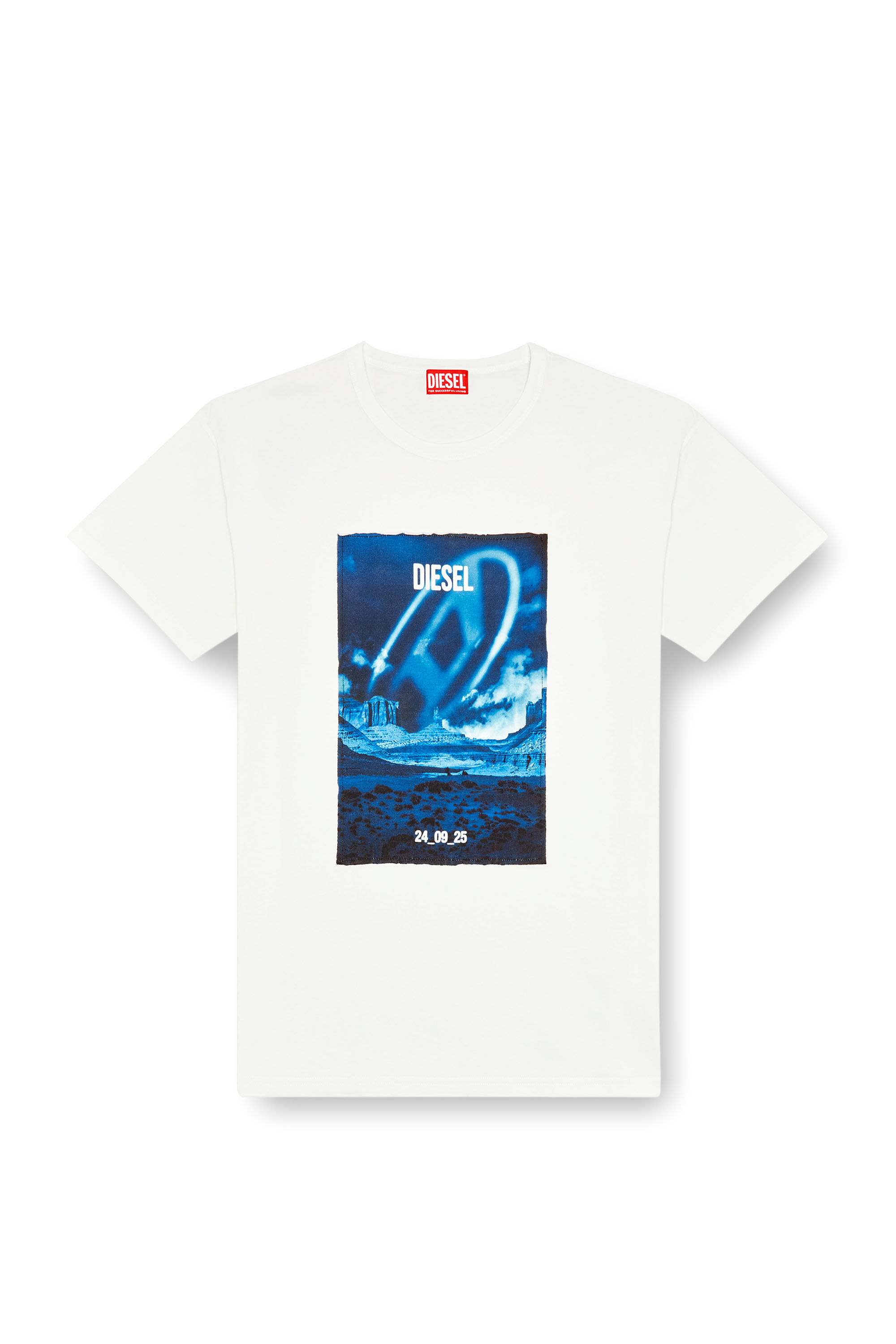 Diesel - T-BOXT-Q16, Man Long-sleeve T-shirt with printed patch in White - Image 2