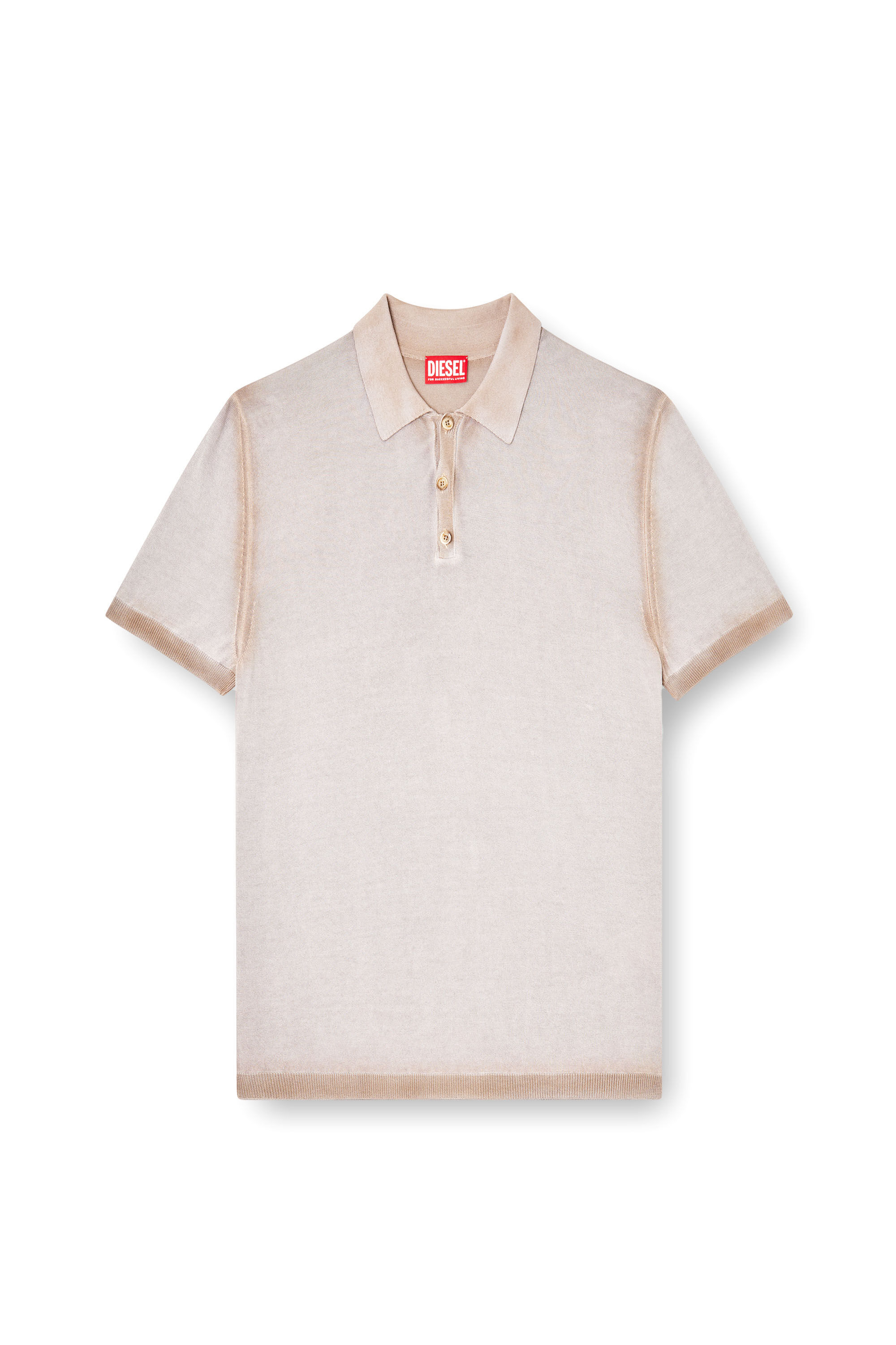 Diesel - K-VIRTO, Man's Dégradé knitted polo shirt in Beige - 5