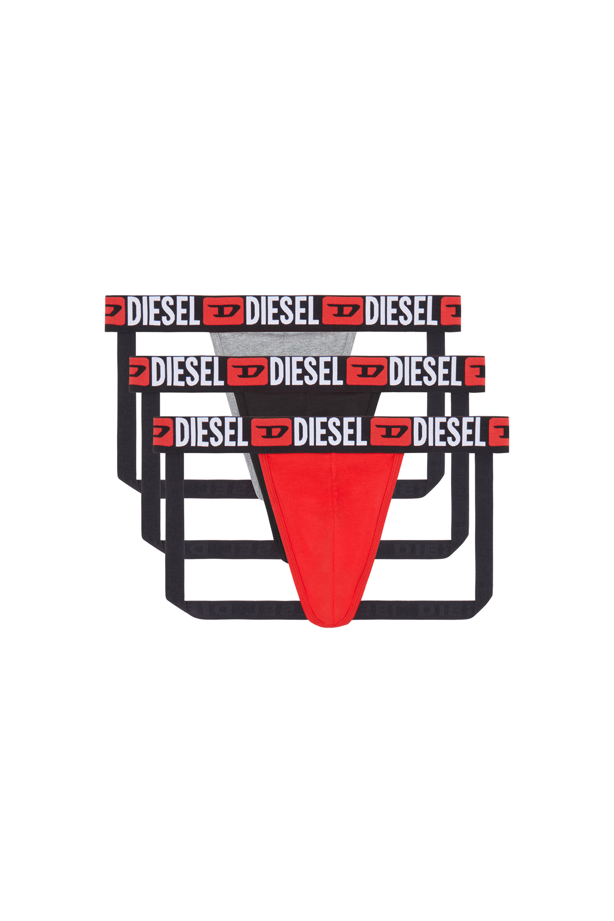 Diesel - UMBR-JOCKYTHREEPACK, Man Three-pack jockstraps with logo waists in Multicolor - Image 2