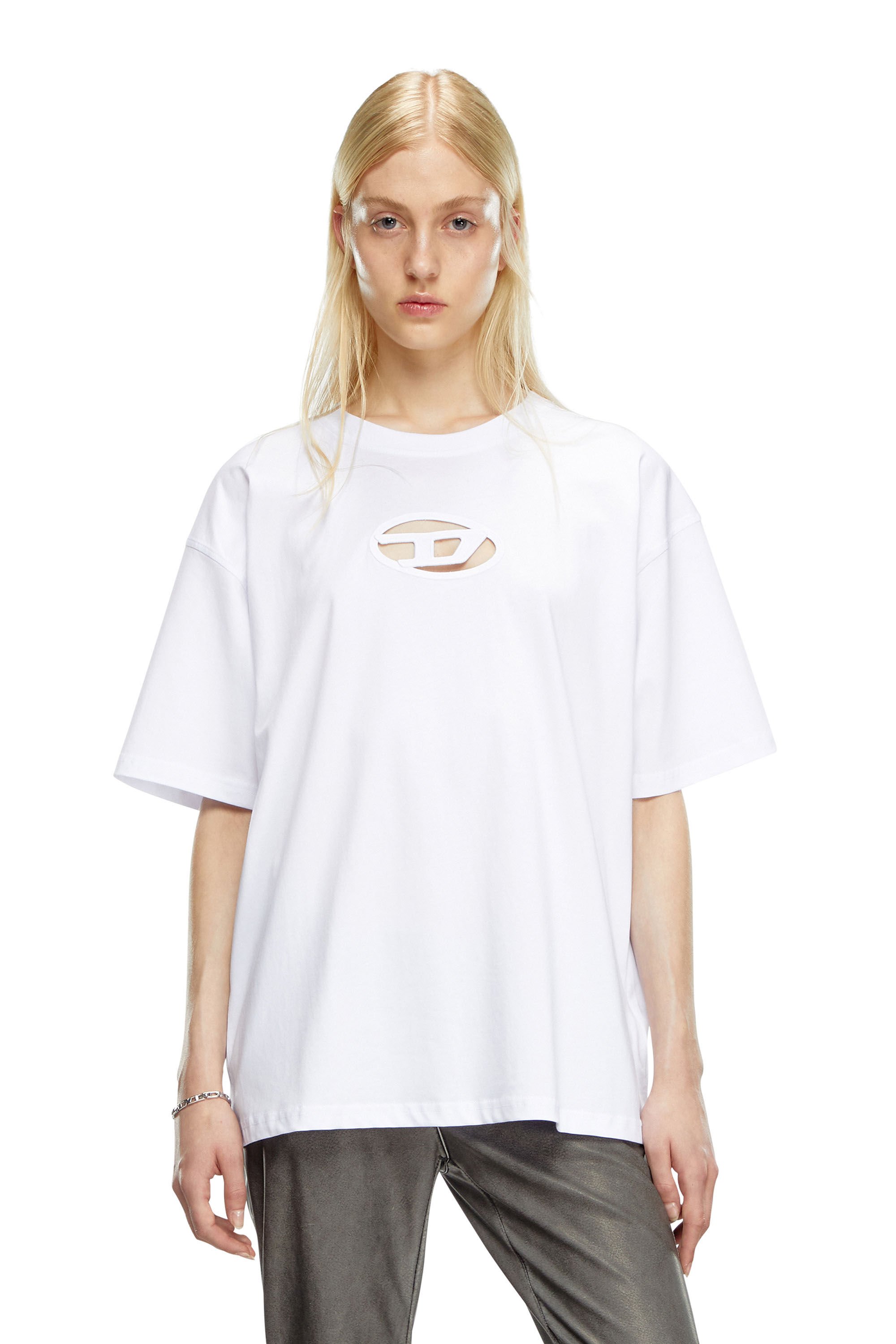 Diesel - T-BOXT-OD, Unisex T-shirt with embroidered Oval D in White - Image 5