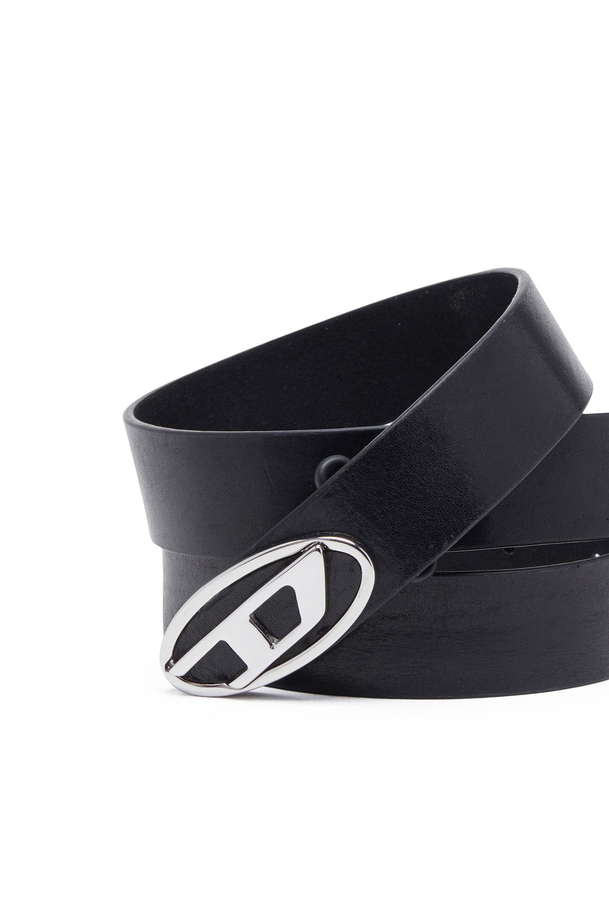 Diesel - B-1DR-LAYER, Man Reversible leather belt with Oval D logo in Black - Image 3