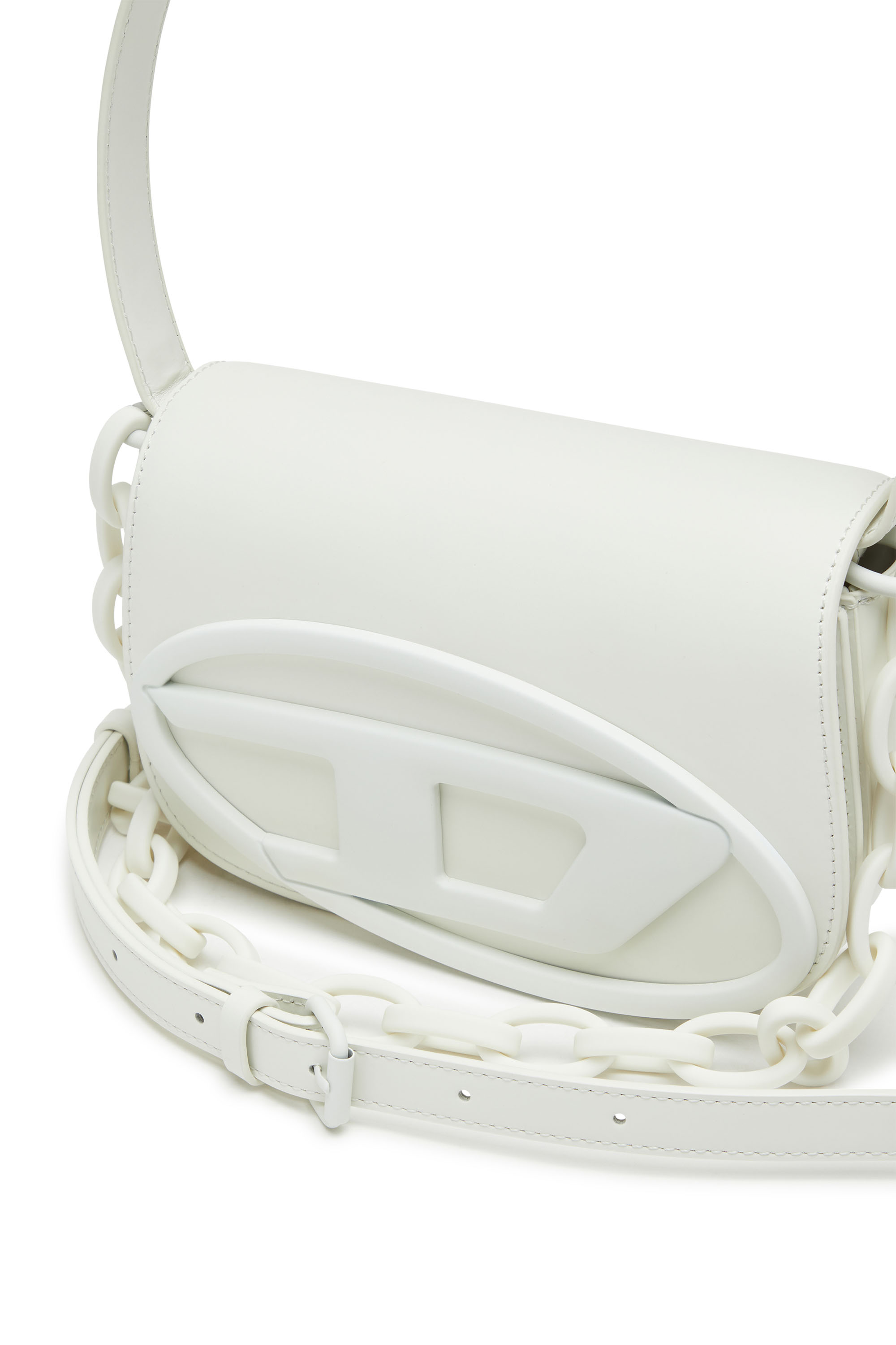 Diesel - 1DR, Woman 1DR-Iconic shoulder bag in matte leather in White - Image 5