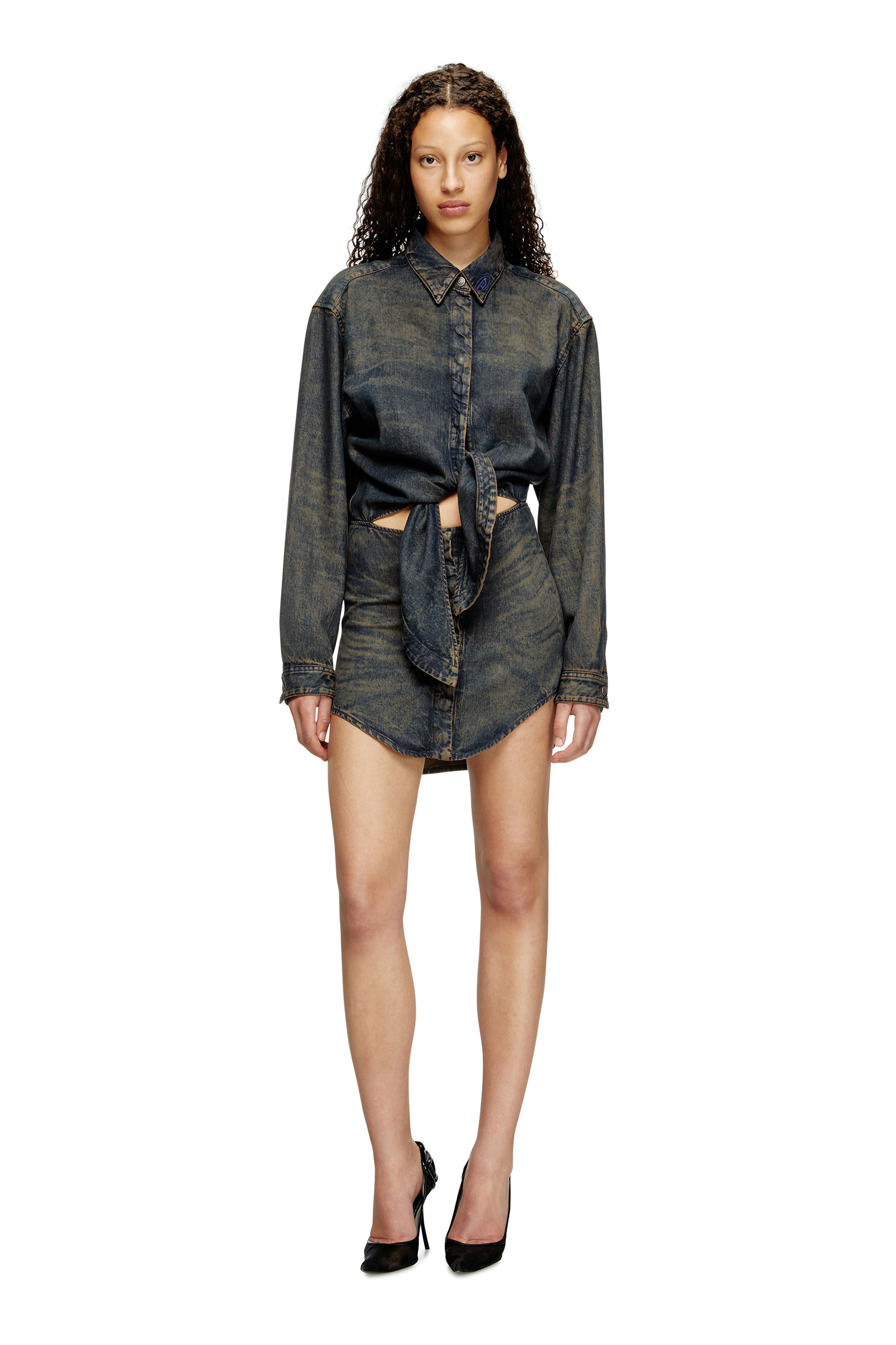 Diesel - DE-SUSAN-S, Woman's Dress in fluid denim in null - 2