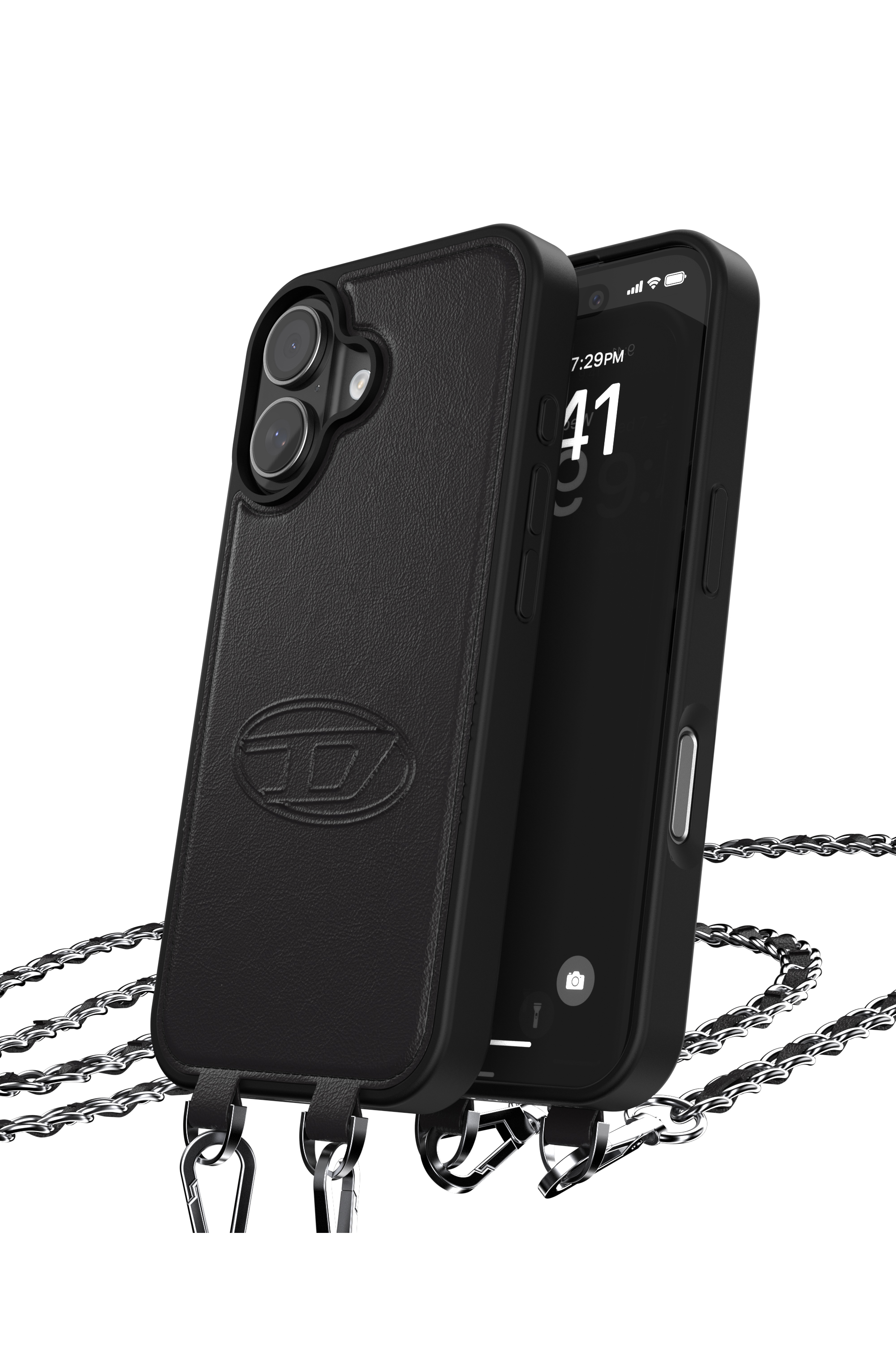 Diesel - 60661 MOULDED CASE, Unisex's Oval D case with wrist strap and MagSafe for iPhone 17 in Black - 3