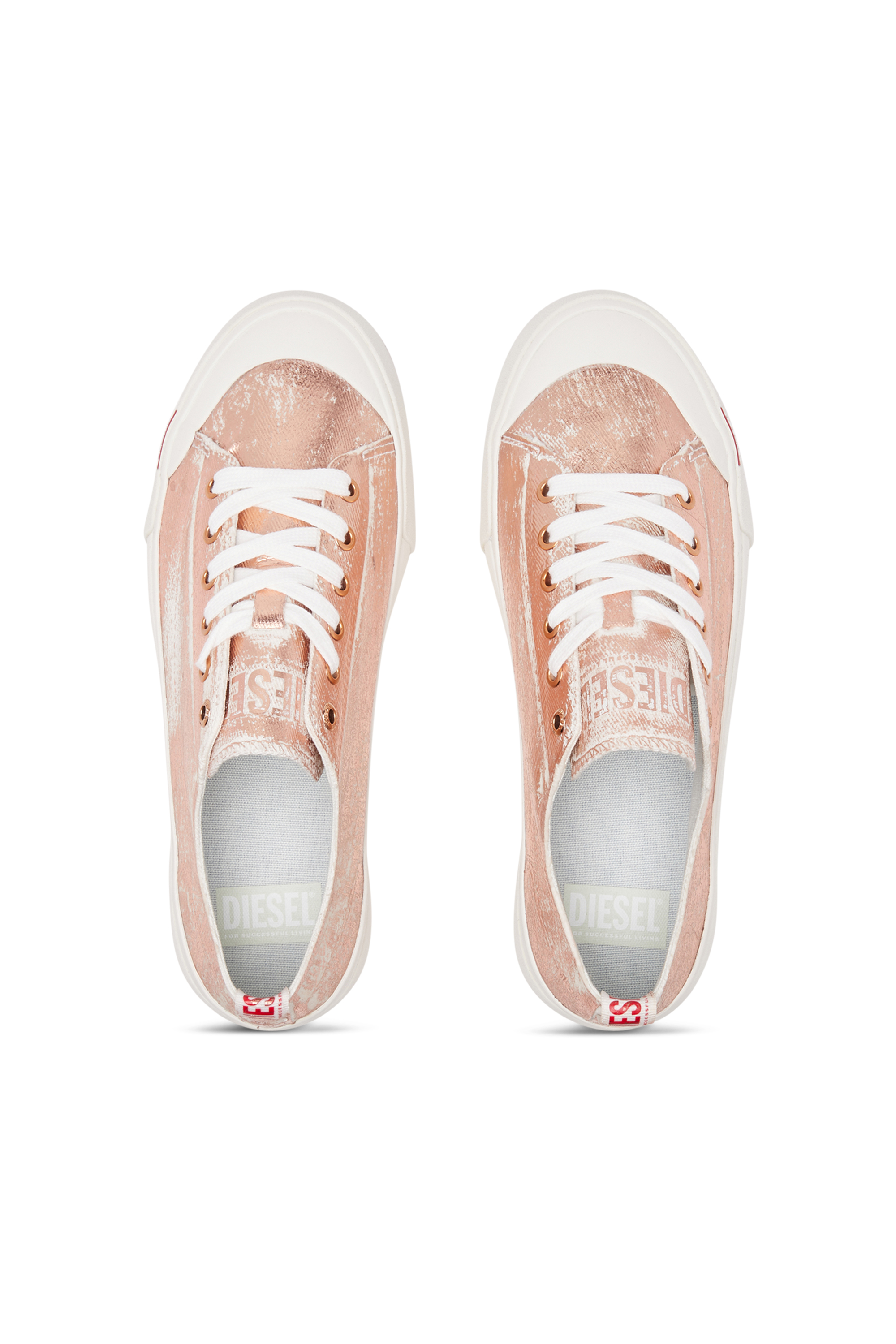 Diesel - S-ATHOS LOW W, Woman S-Athos Low-Distressed sneakers in metallic canvas in Pink - Image 5