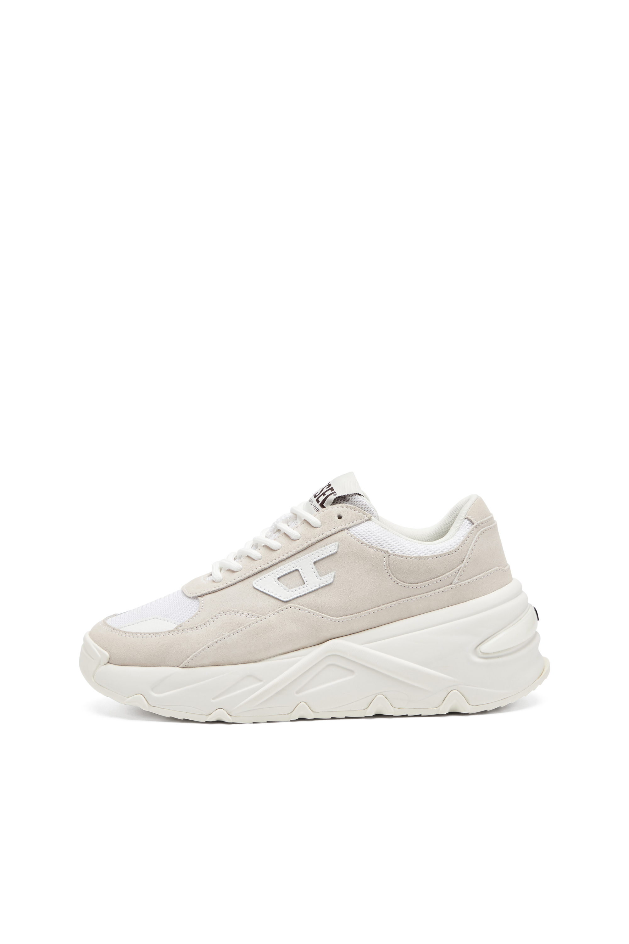 Diesel - S-SAVANNAH W, Woman's Platform sneakers in suede and mesh in White - 7