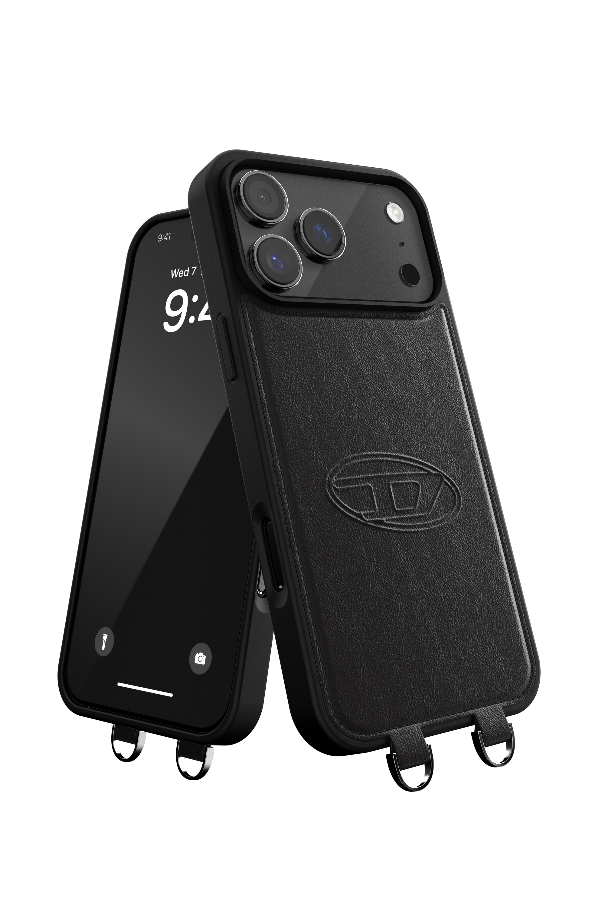 Diesel - 60663 MOULDED CASE, Unisex's Oval D case with wrist strap and MagSafe for iPhone 17 Pro Max in Black - 4
