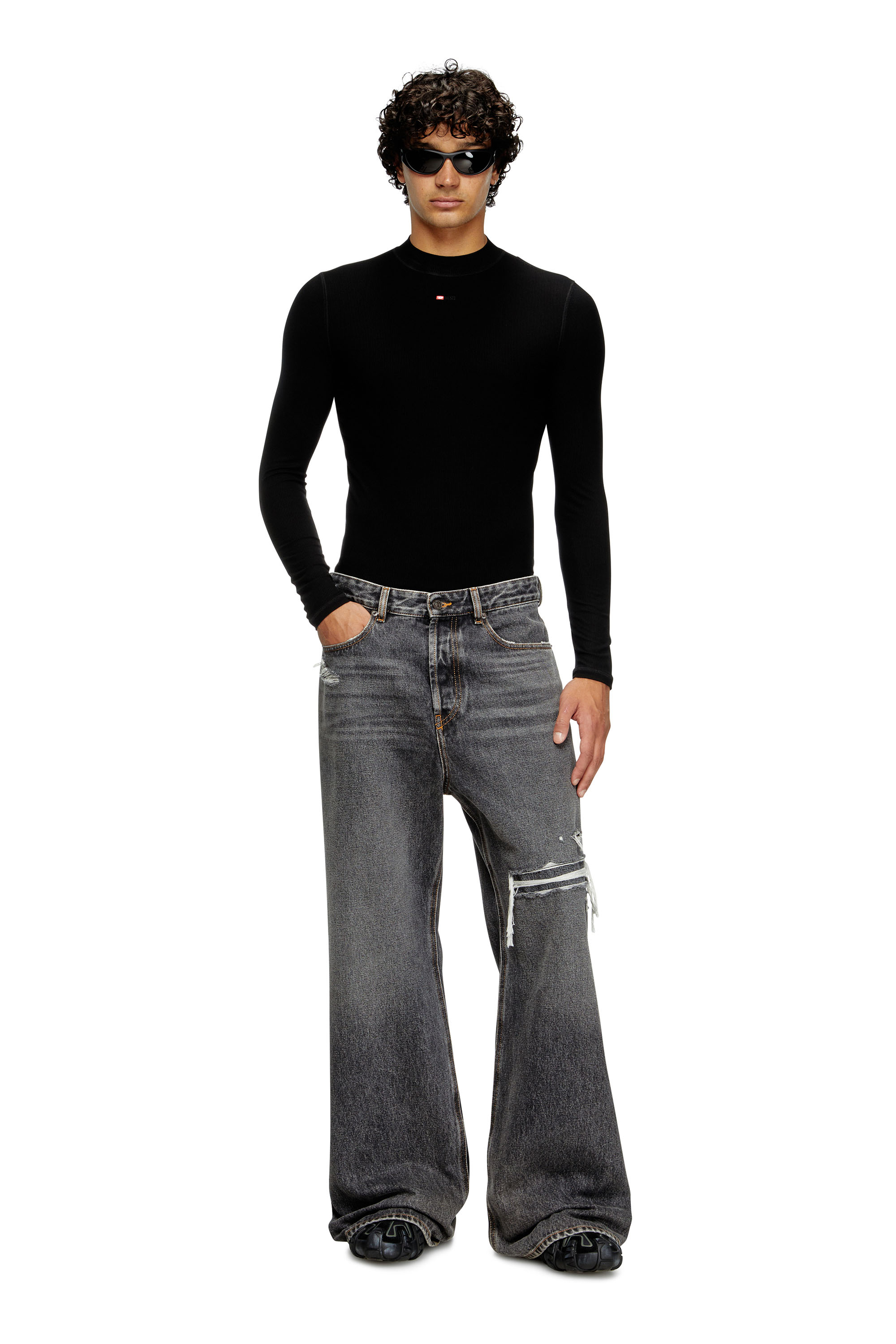 Diesel - Straight Jeans D-Rise 007F6, Black/Dark grey - Image 4