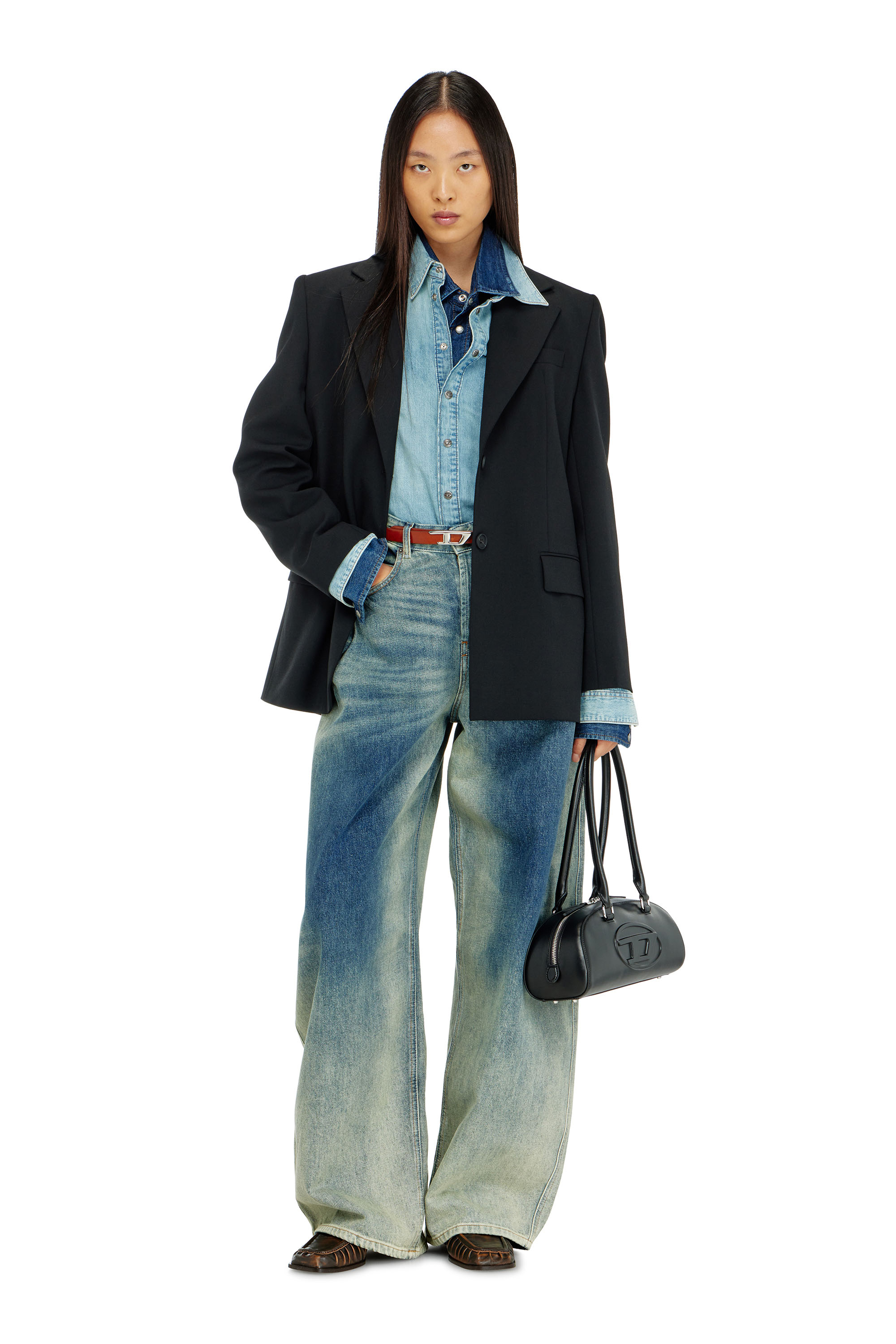 Diesel - Woman's Relaxed Jeans 1987 D-Khelz 007EF, Medium blue - 1