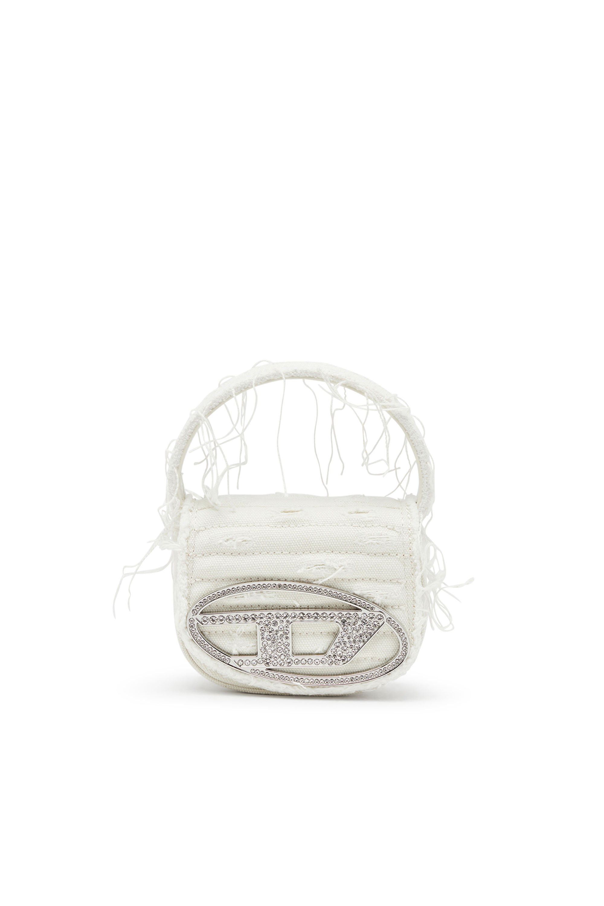 Diesel - 1DR XS, Woman 1DR XS-Iconic mini bag in canvas and leather in White - Image 1