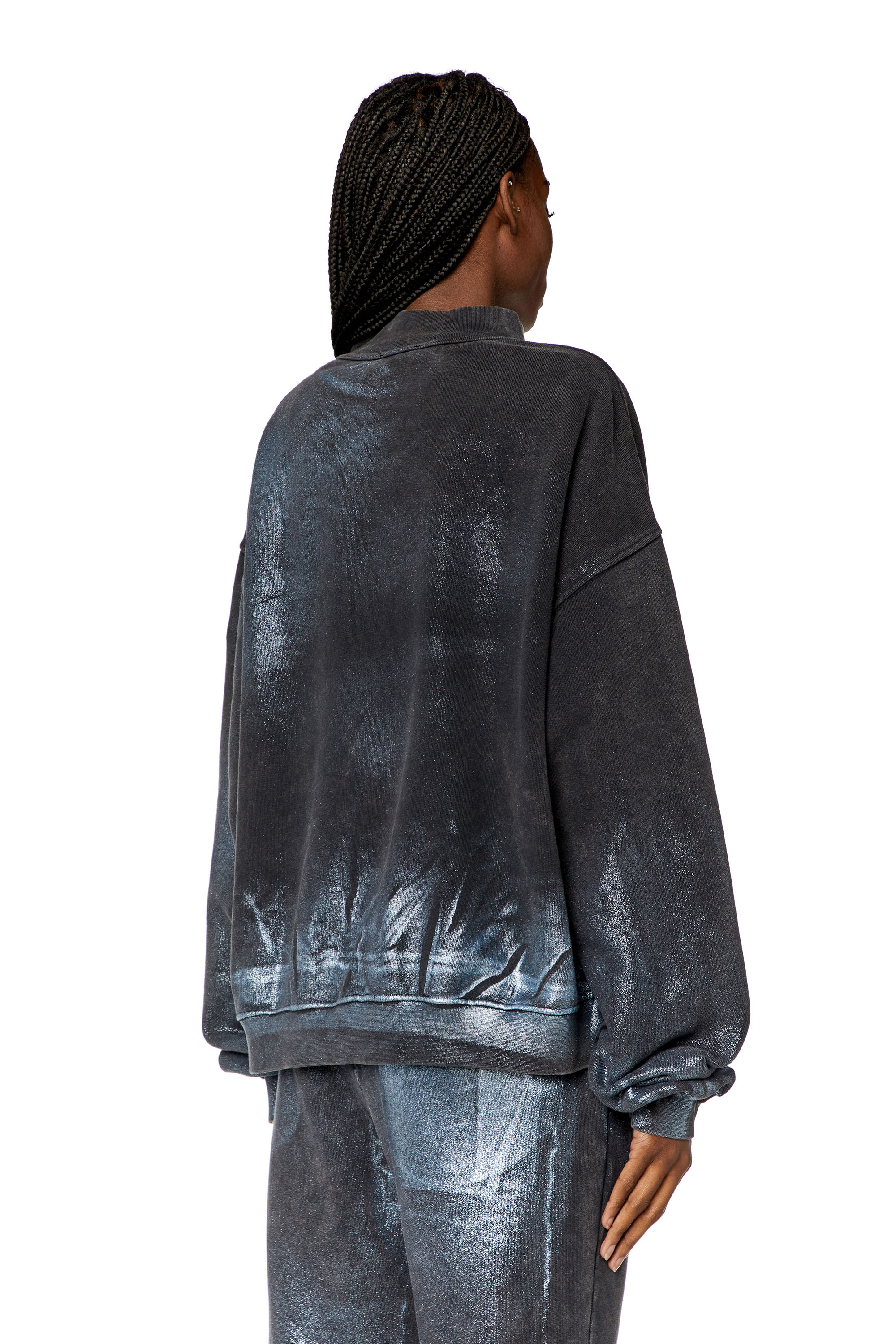 Diesel - F-ALEXAN, Woman Faded metallic sweatshirt in Multicolor - Image 3