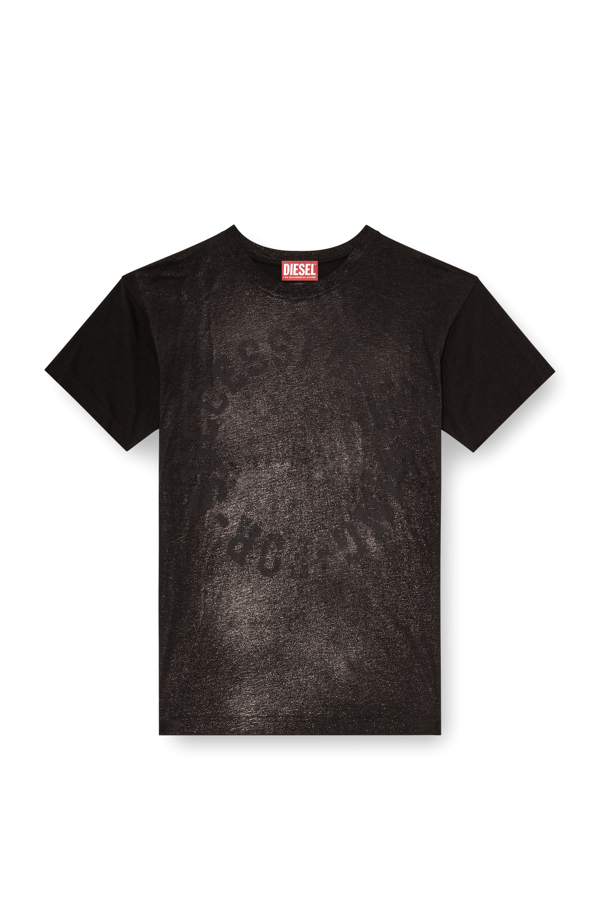 Diesel - T-NORM-AA2, Man's Cotton crew-neck T-shirt with foil print in Black - 3