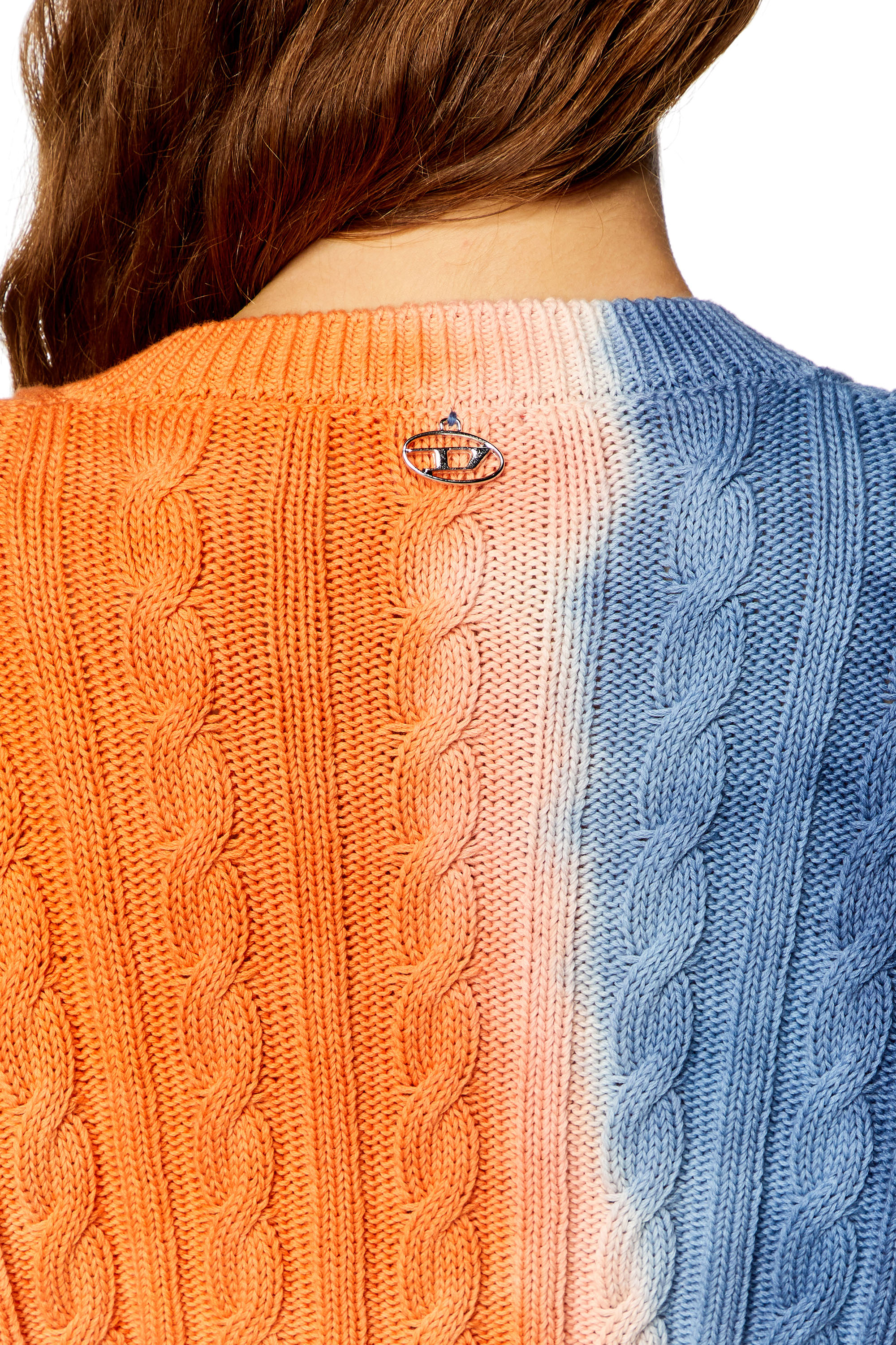 Diesel - M-JANEL, Woman Tie-dye jumper in cable-knit cotton in Multicolor - Image 4