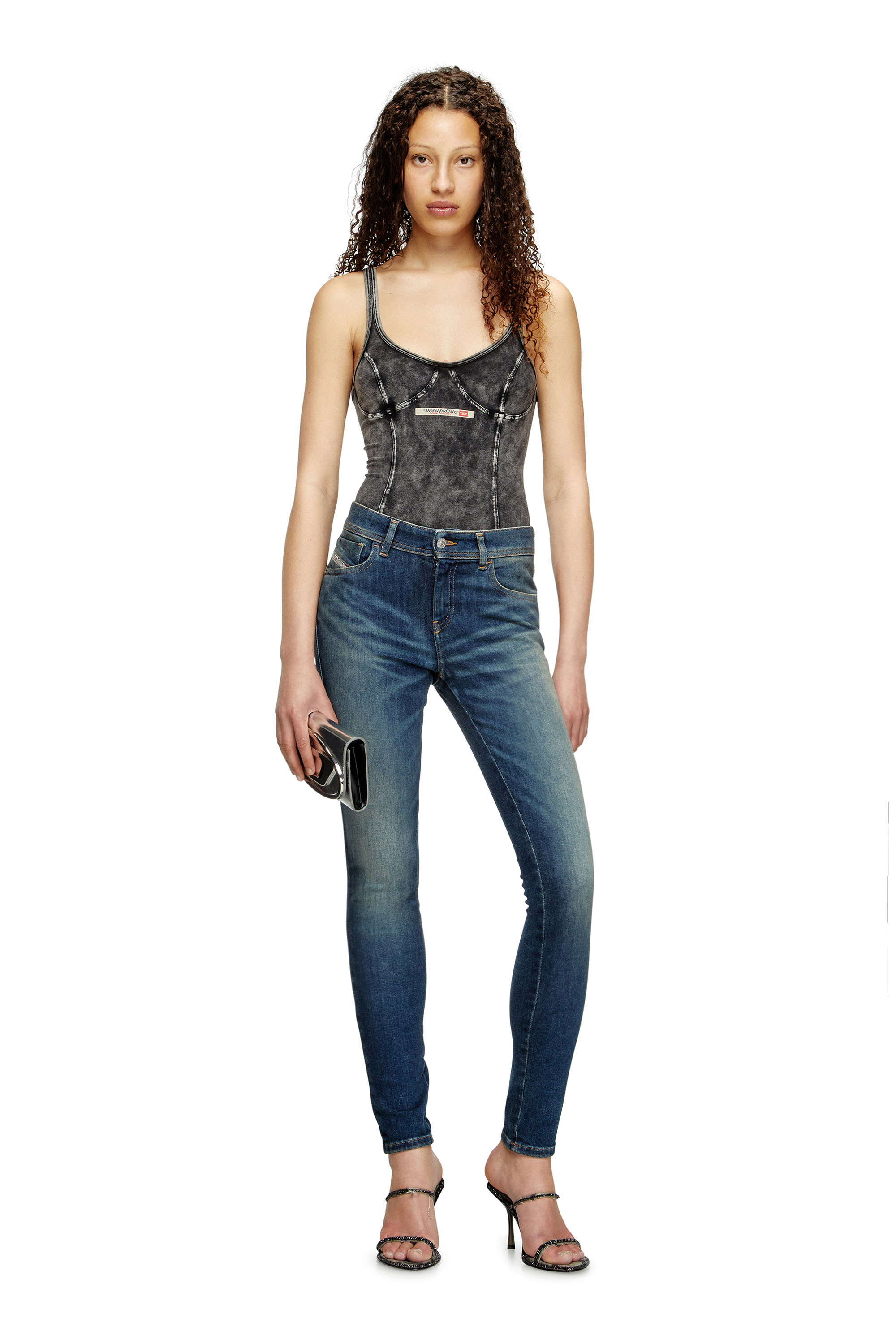 Skinny Jeans 2017 Slandy 09L95, Medium blue Diesel - Woman's Skinny Jeans 2017 Slandy 09L95, Medium blue - 1