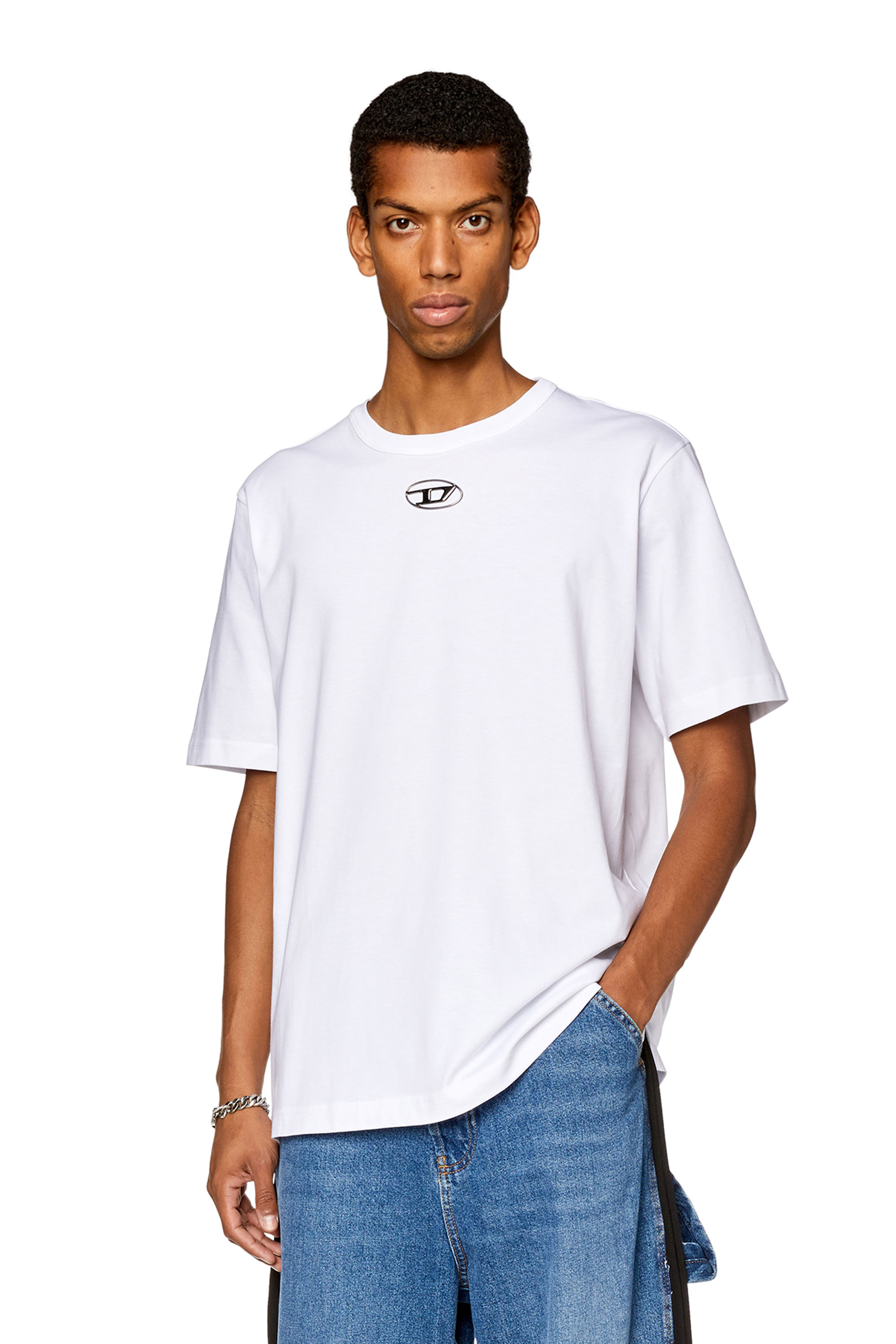 Diesel - T-JUST-OD, Man T-shirt with injection moulded logo in White - Image 1