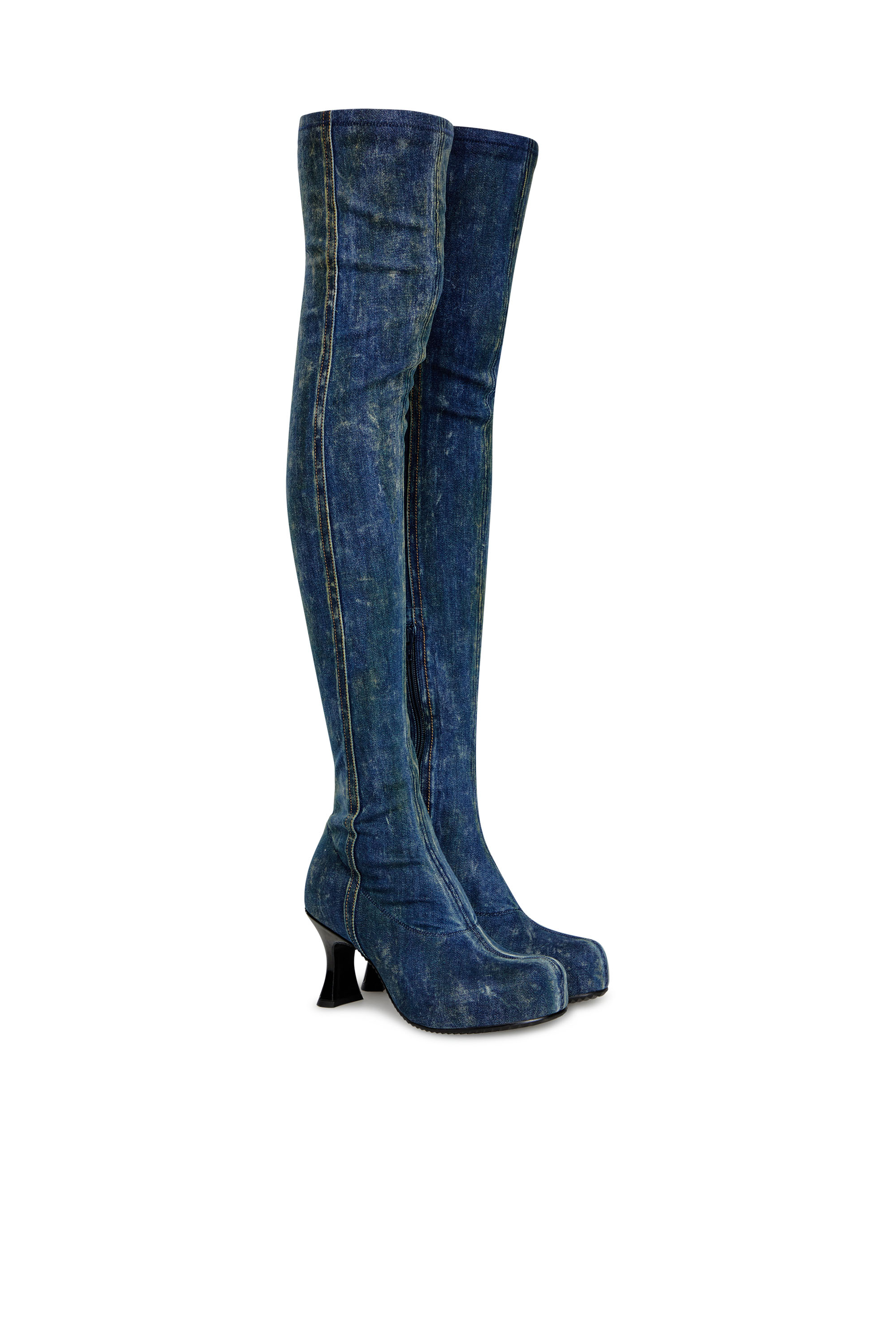 Diesel - D-WOODSTOCK TBT, Woman D-Woodstock-Over-the-knee boots in denim in Blue - Image 2