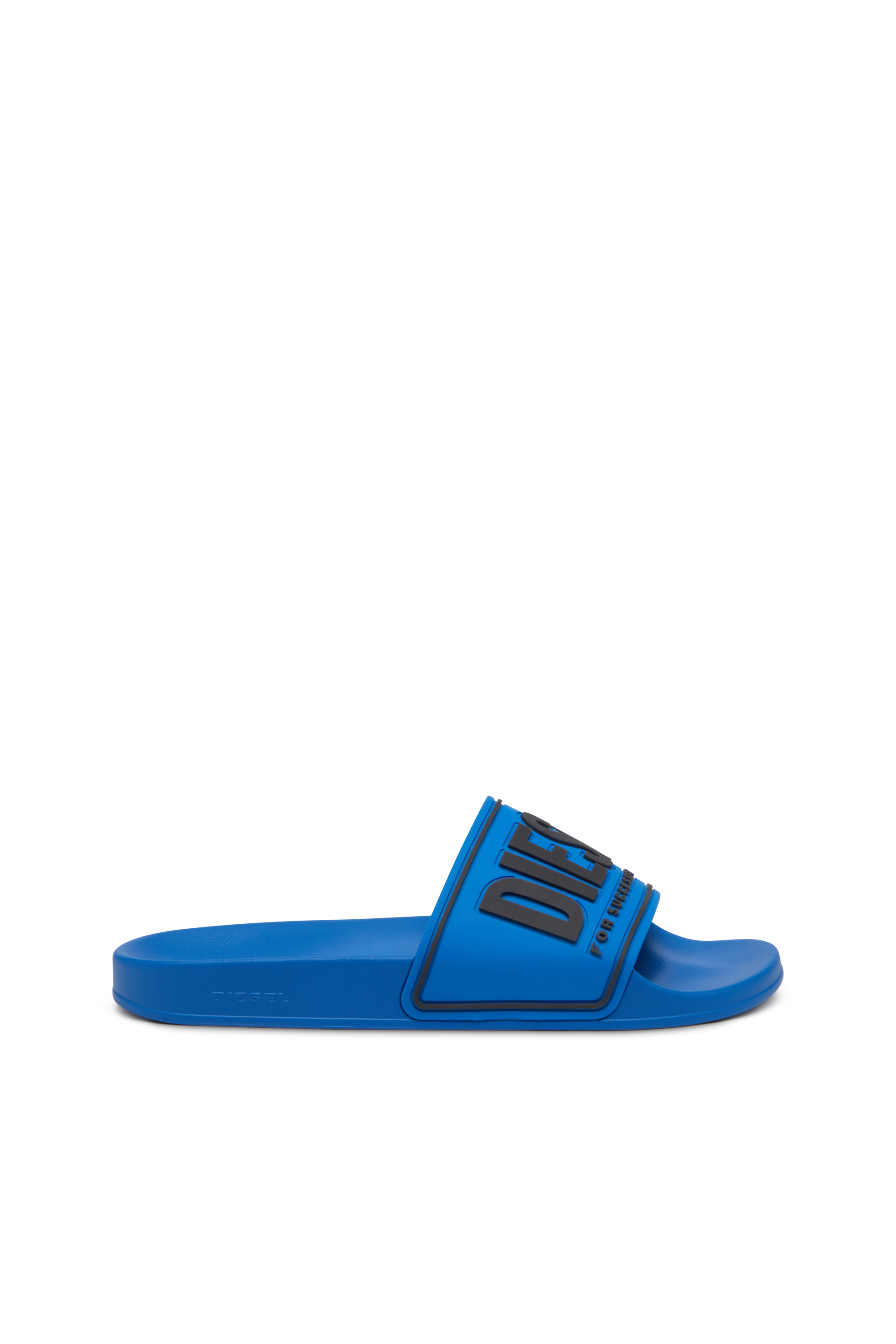 Diesel - SA-MAYEMI CC, Man's Sa-Mayemi-Pool slides with 3D logo in Blue/Black - 1