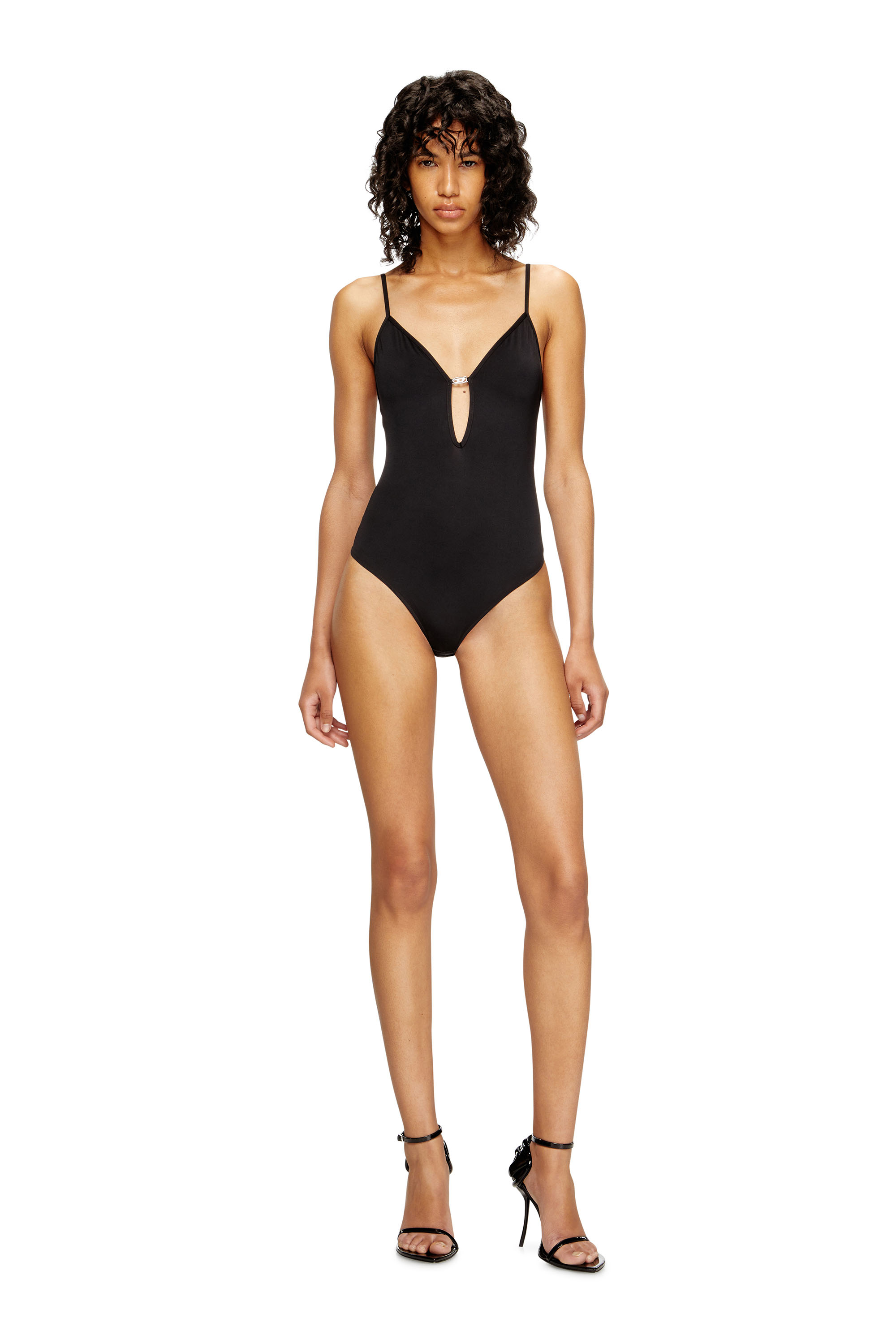 Diesel - UFBY-OVAL-D-BODYSUIT, Woman's Oval D bodysuit in Black - 1