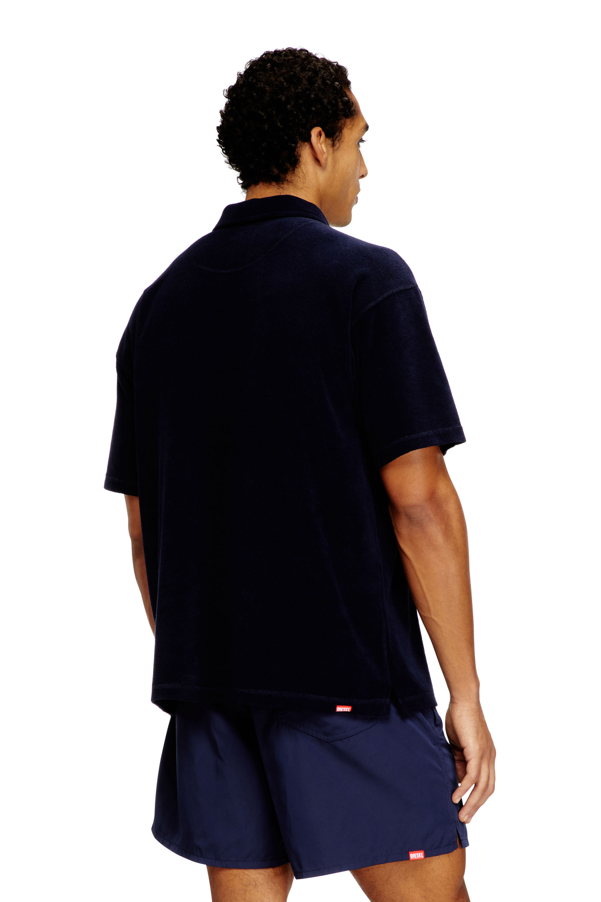 Diesel - JOSHUA-D-CORE, Man's Towelling cotton polo shirt in Blue - 3